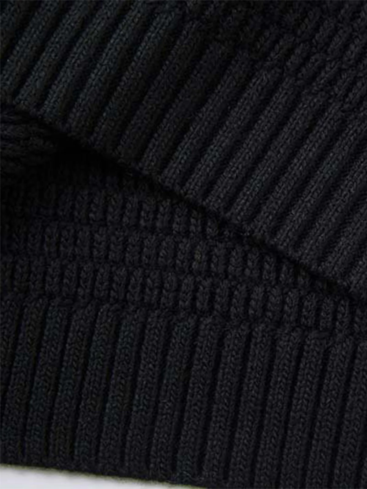 Retro Knitted Lapel V-Neck Contrast Striped Sweater - Image 7