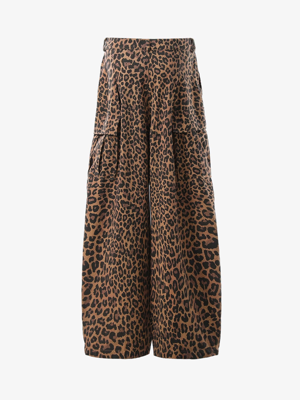 Retro Leopard Print Pleated Pocket Casual Pants - Image 6