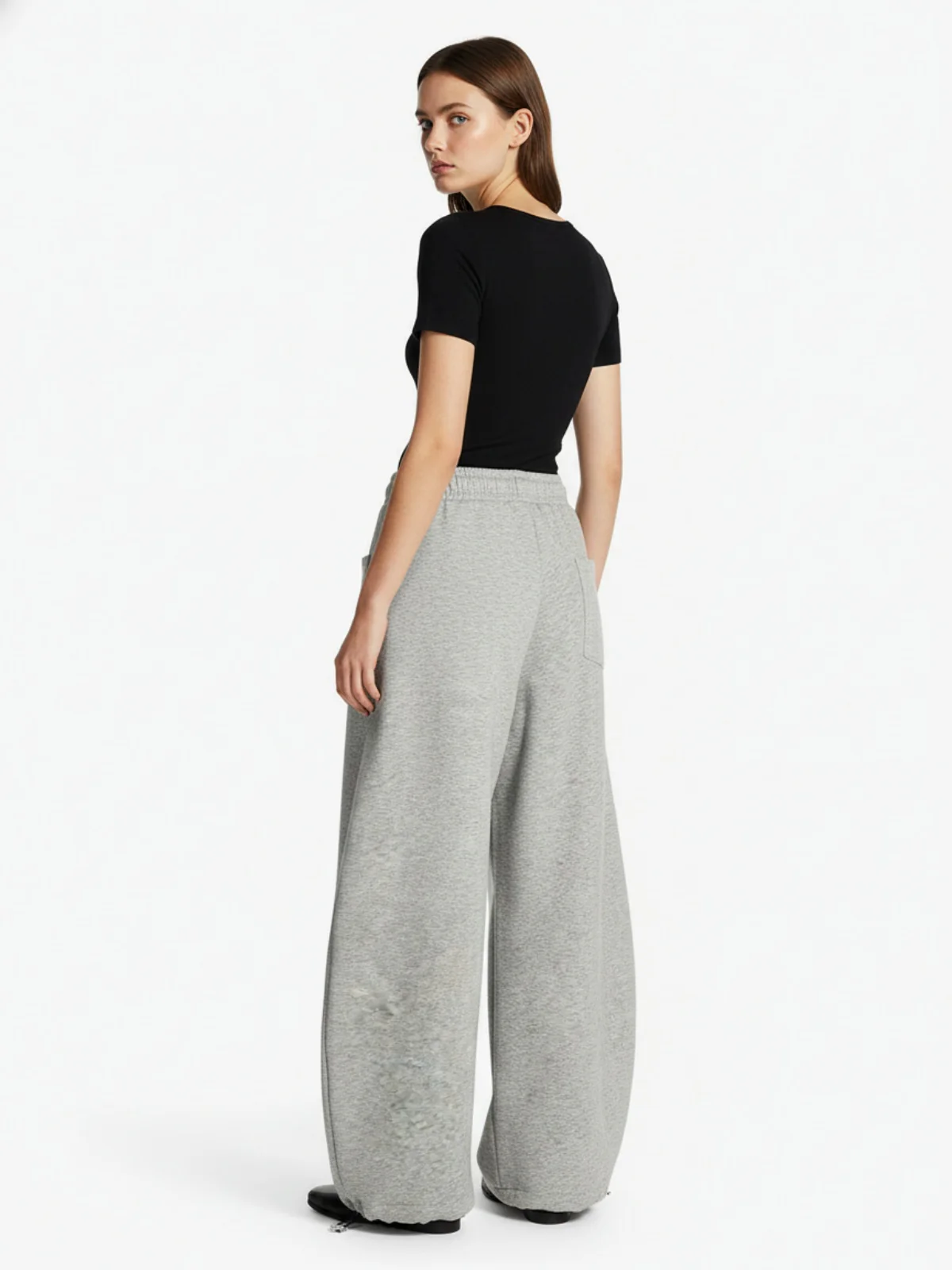 Retro Paratrooper Machete Pleated Design Printed Wide-Leg Pants - Image 4