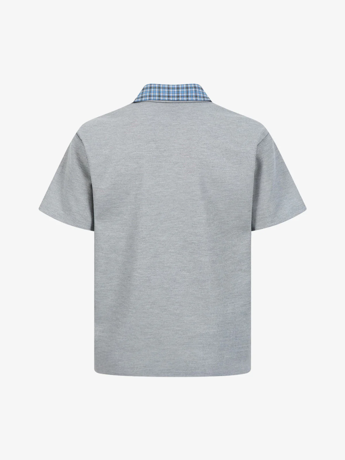 Retro Pearl Letter Plaid Collar Polo Shirt - Image 10