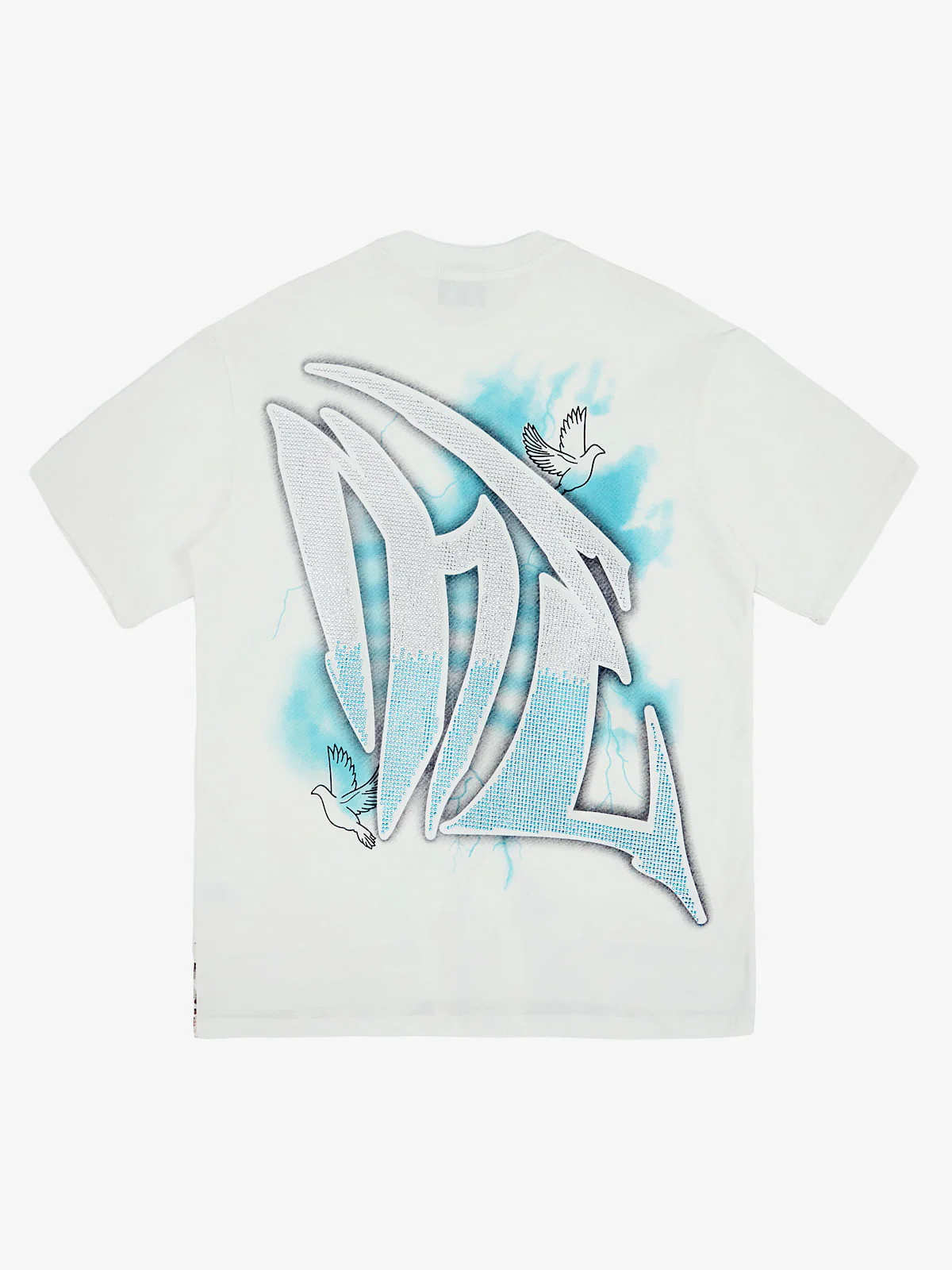 Retro Street Peace Dove Angel Rhinestone T-Shirt - Image 8