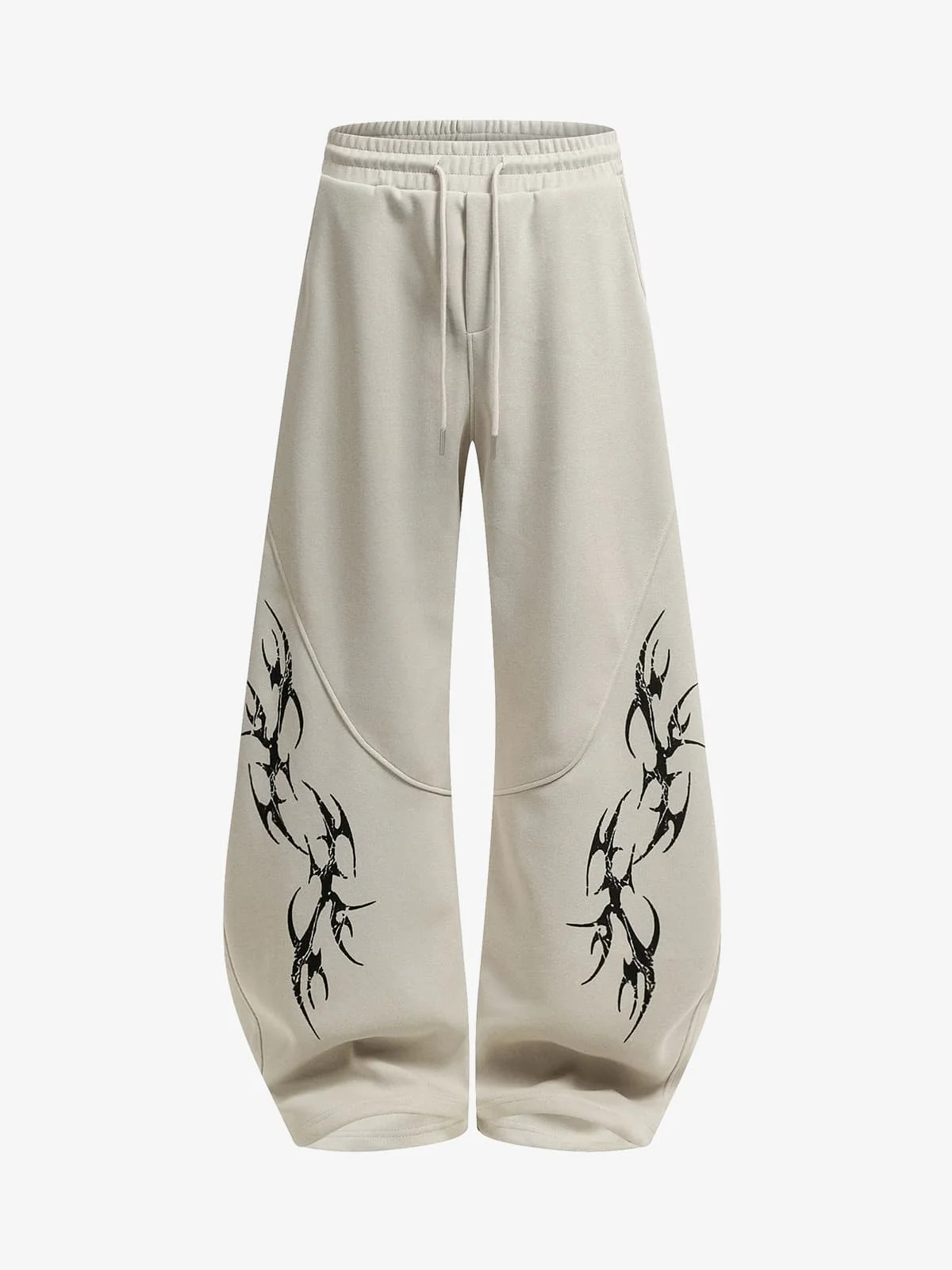 Retro Tribal Print Wide Leg Barrel Pants
