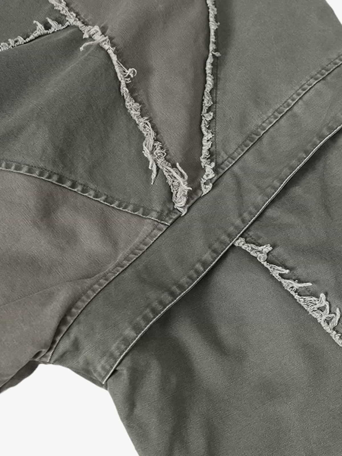 Retro Workwear Patchwork Hooded Utility Jacket - Image 9