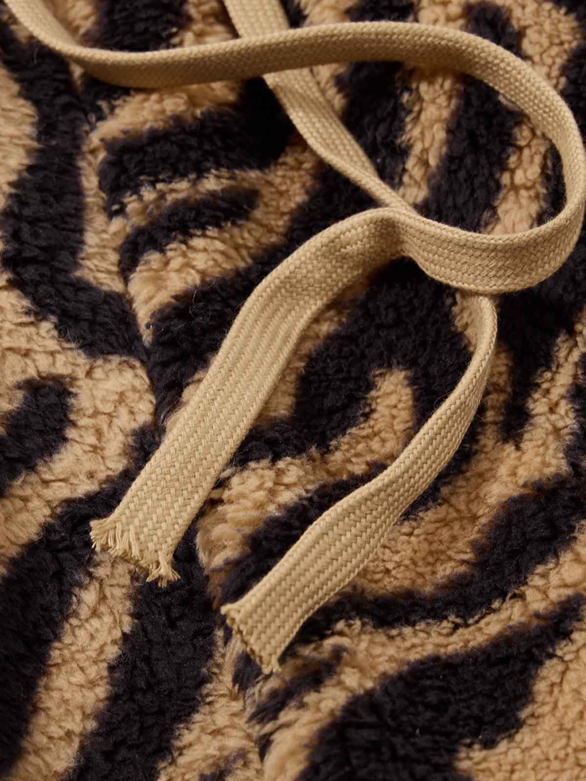 Retro Zebra Print Wide-Leg Lounge Barrel Pants - Image 11