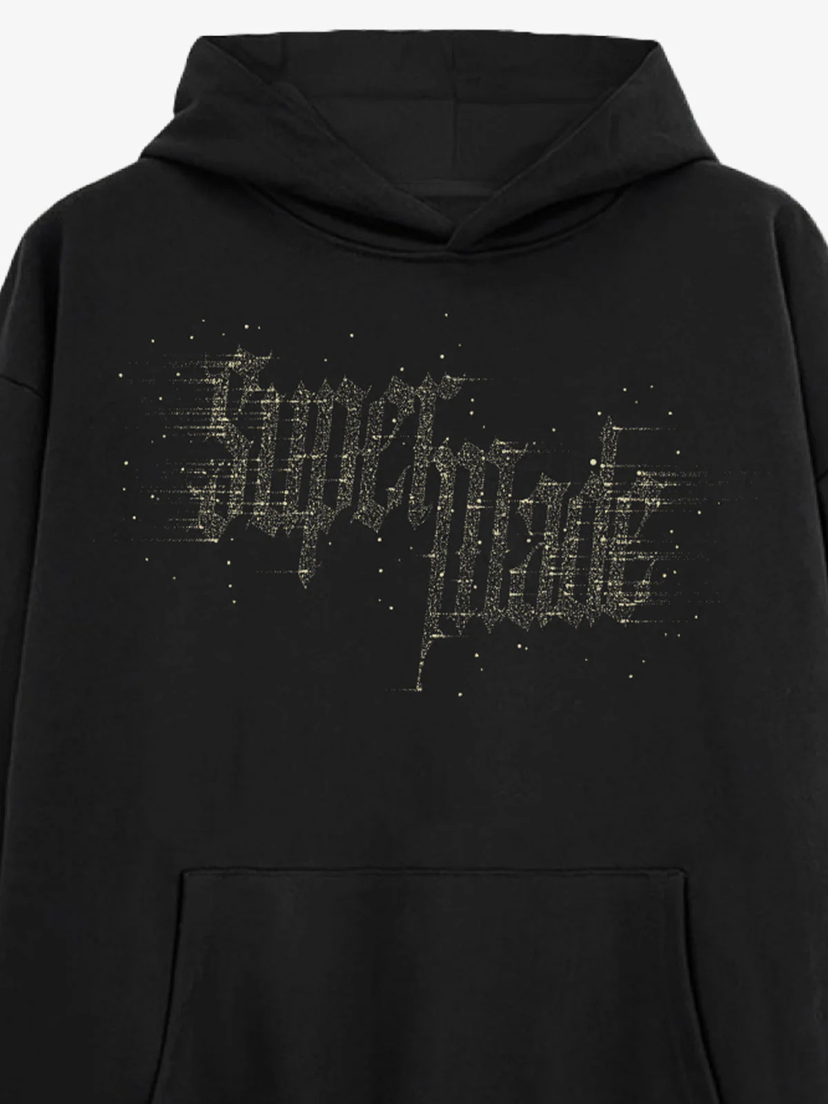 Rhinestone Distressed Letter Graphic Hoodie - Image 5