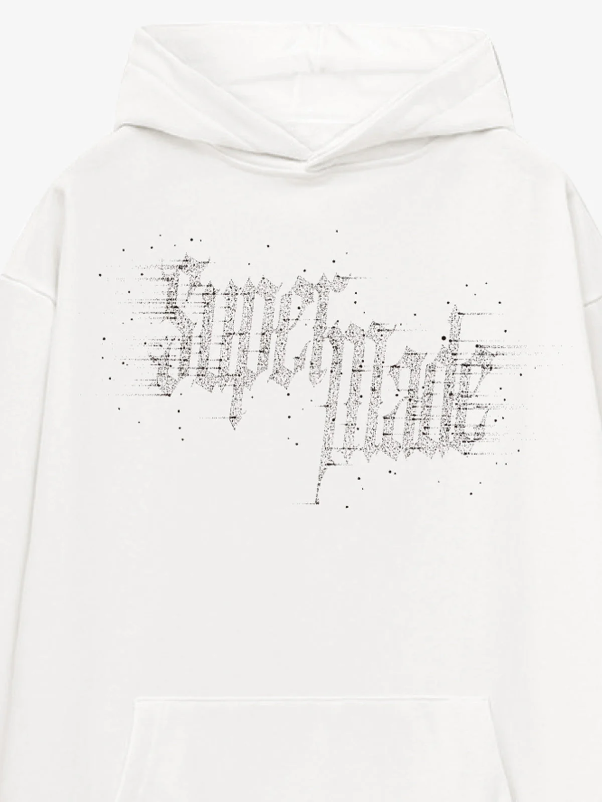 Rhinestone Distressed Letter Graphic Hoodie - Image 7
