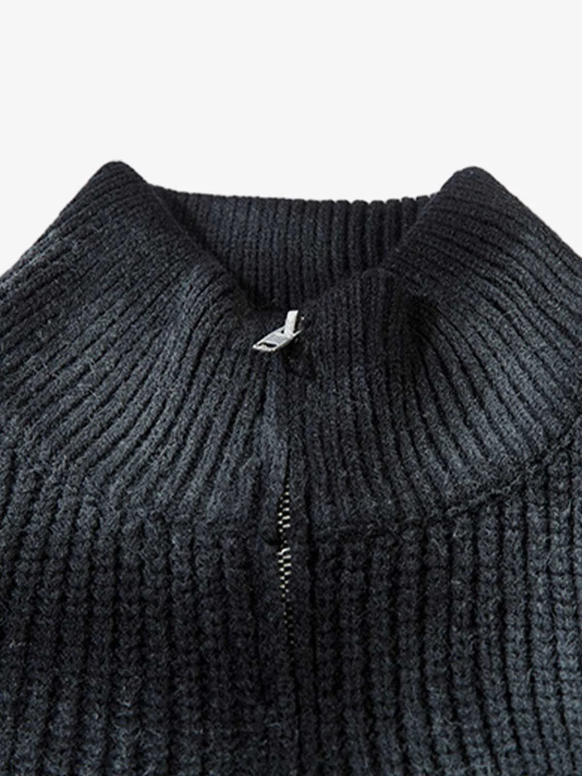 Ribbed Knit Dirty Dyed Embroidery Cross Sweater - 2465 - Image 12