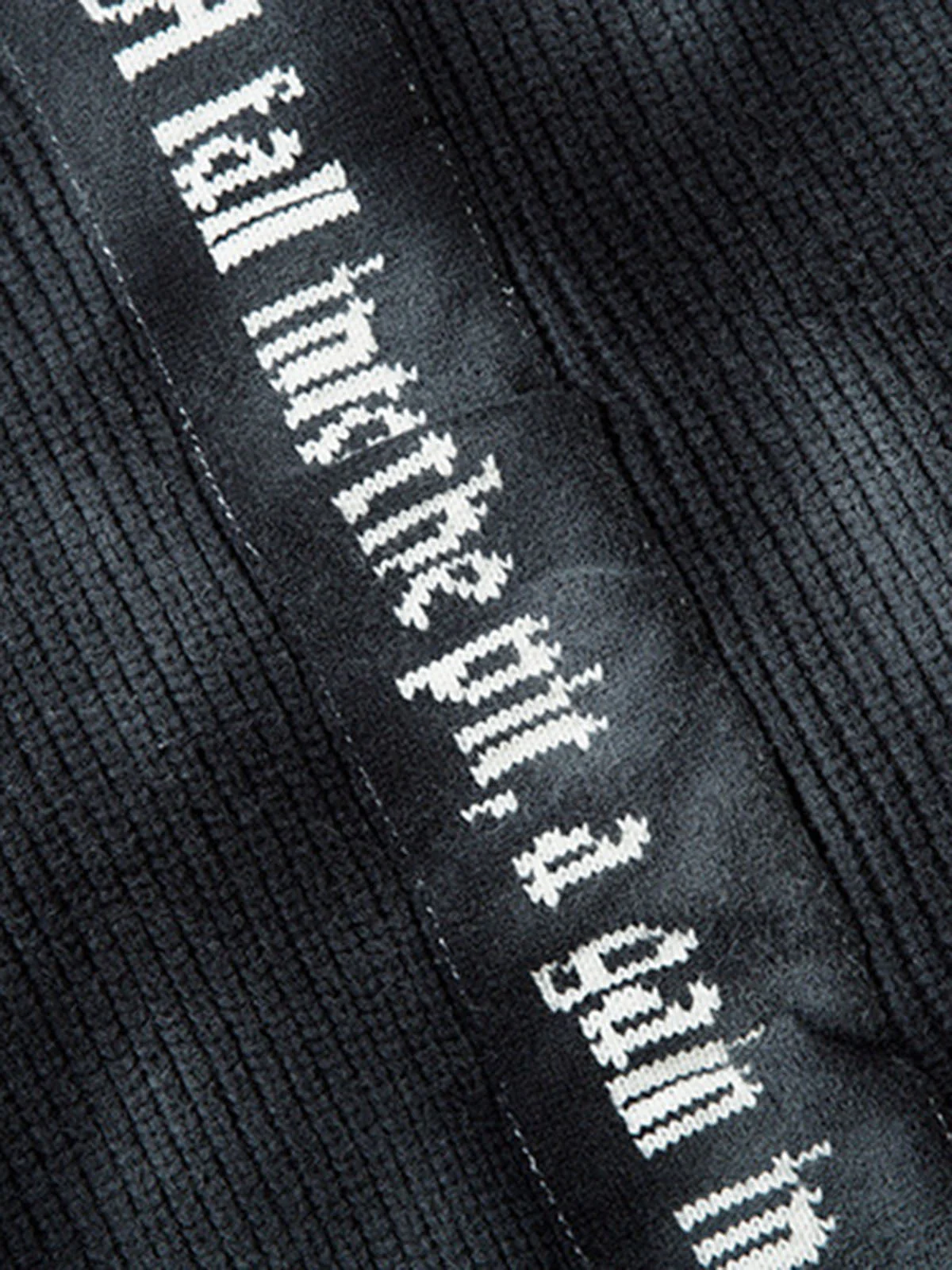 Ribbed Knit Dirty Dyed Embroidery Cross Sweater - 2465 - Image 14