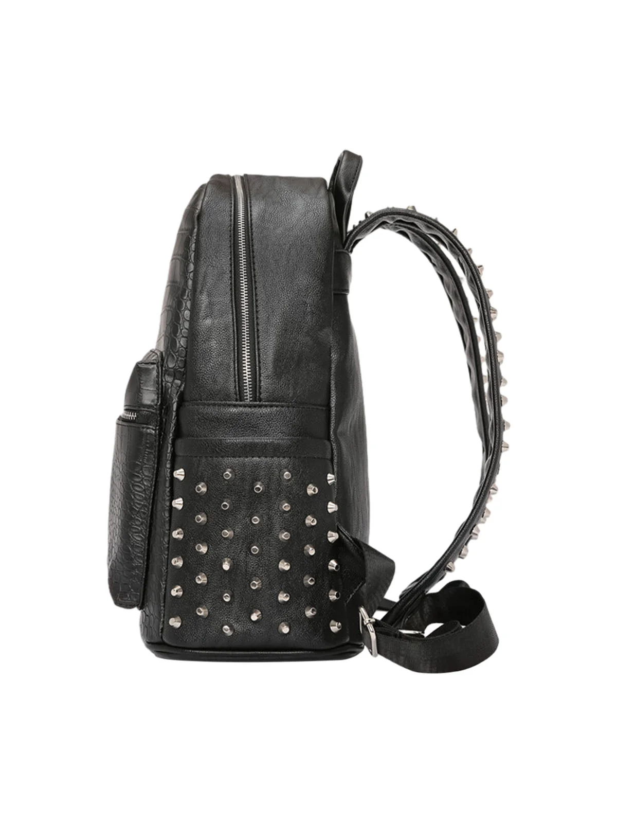 Rivet Crocodile-Print Backpack - 2464 - Image 2