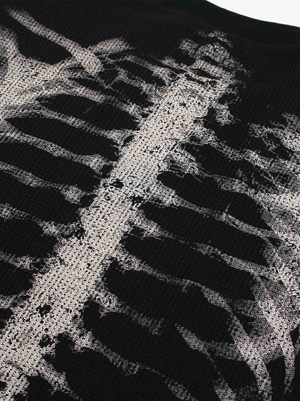 Skeleton Graphic Waffle Sweatshirt – 2495 - Image 8
