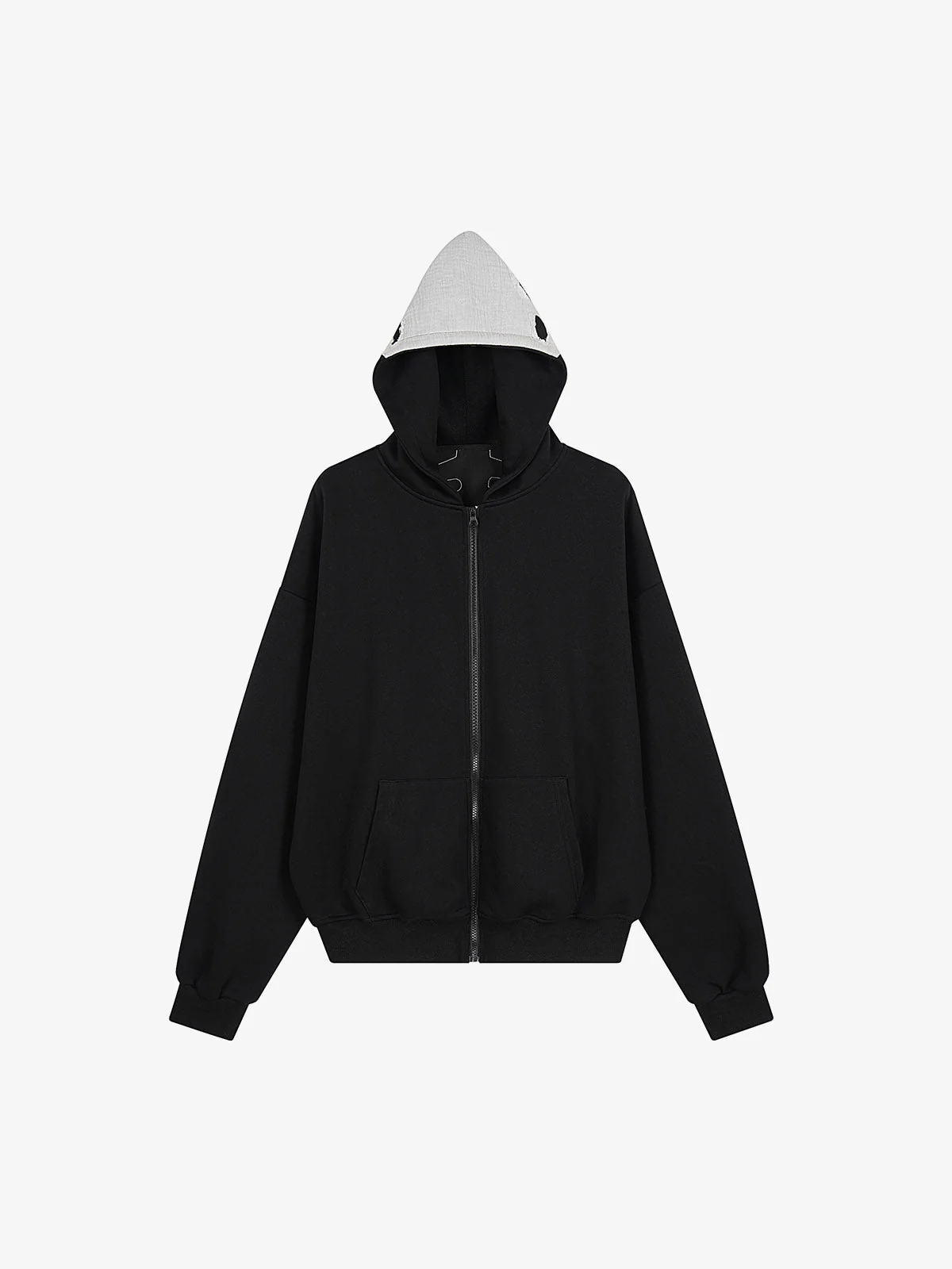 Spine Graphic Distressed Hood Zip Hoodie