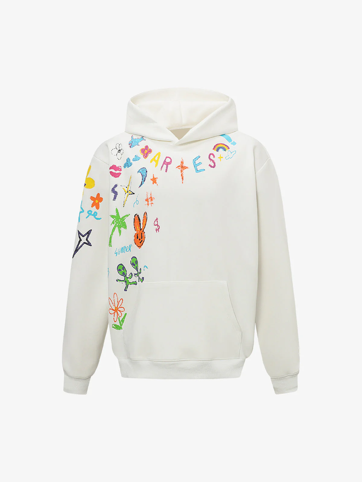 Street Colorful Graffiti Letters Printed Casual Hoodie - Image 6