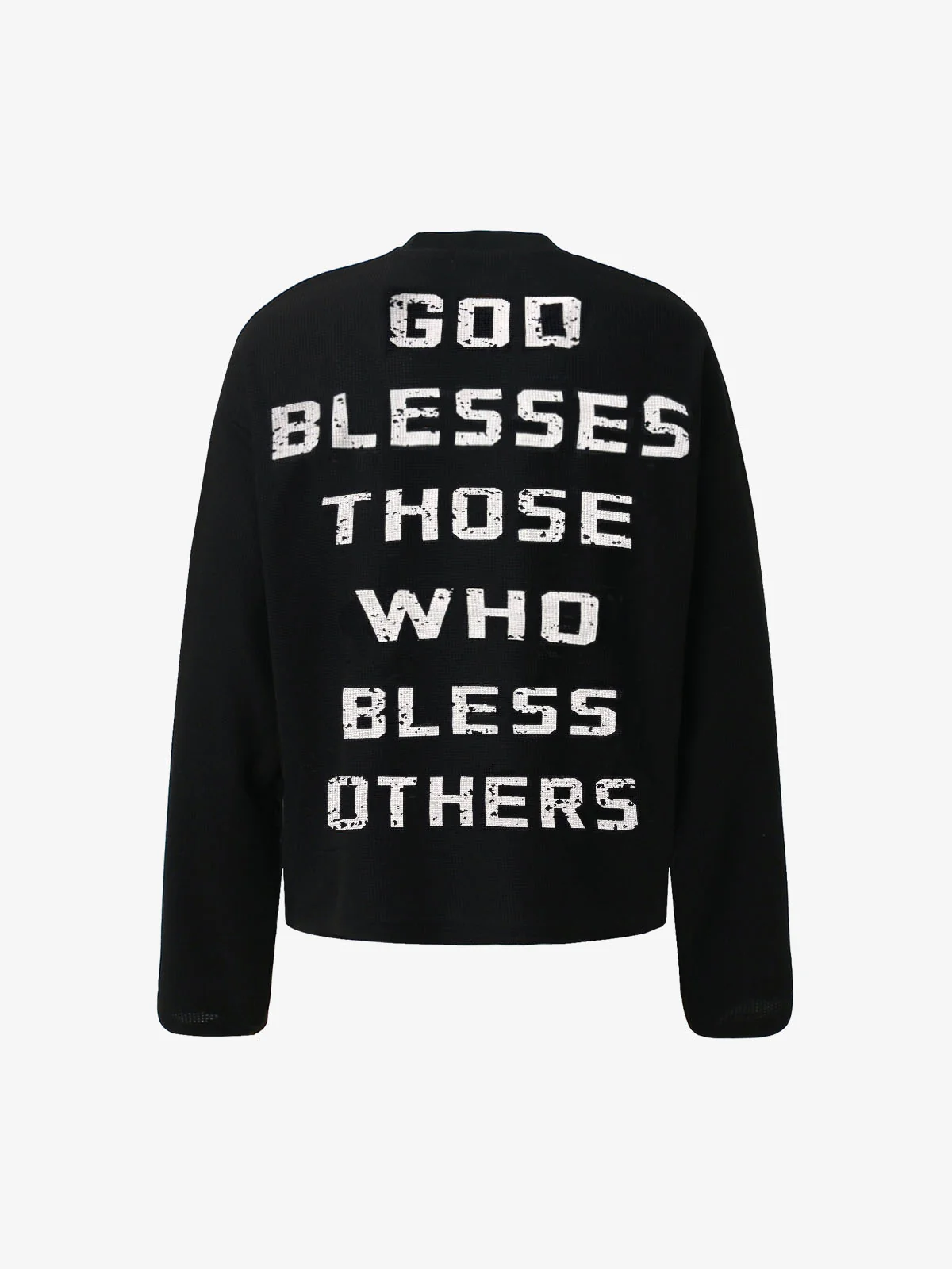 Street Cross Lettering Print Long-Sleeved T-Shirt - Image 5