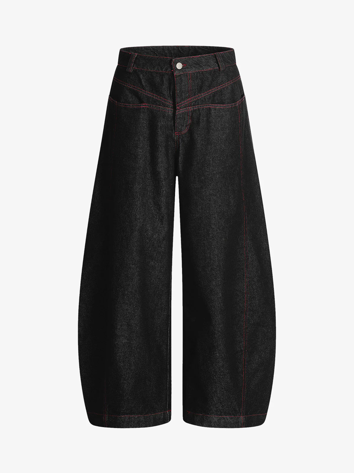 Street Culottes Red Stitching Barrel Jeans - Image 2