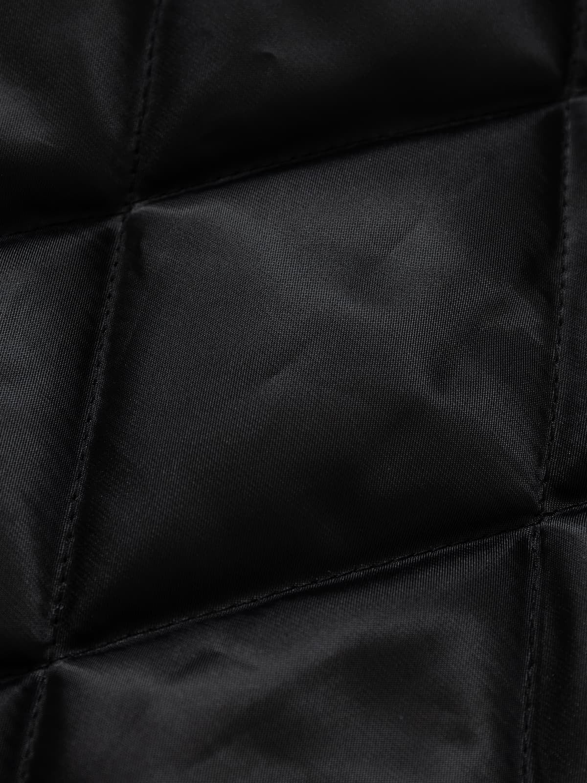Street Dark Shadow Fur Collar Quilted Bomber Jacket - Image 15