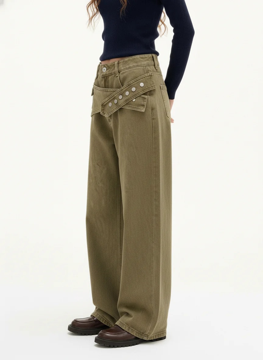 Street Detachable Belt Baggy Pants - Image 4