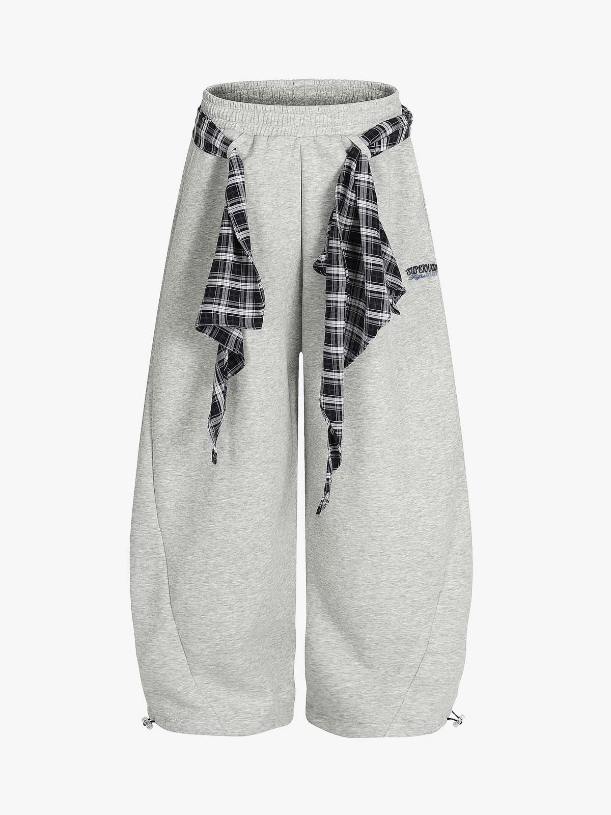 Street Detachable Plaid Waistband Machete Casual Pants - Image 5