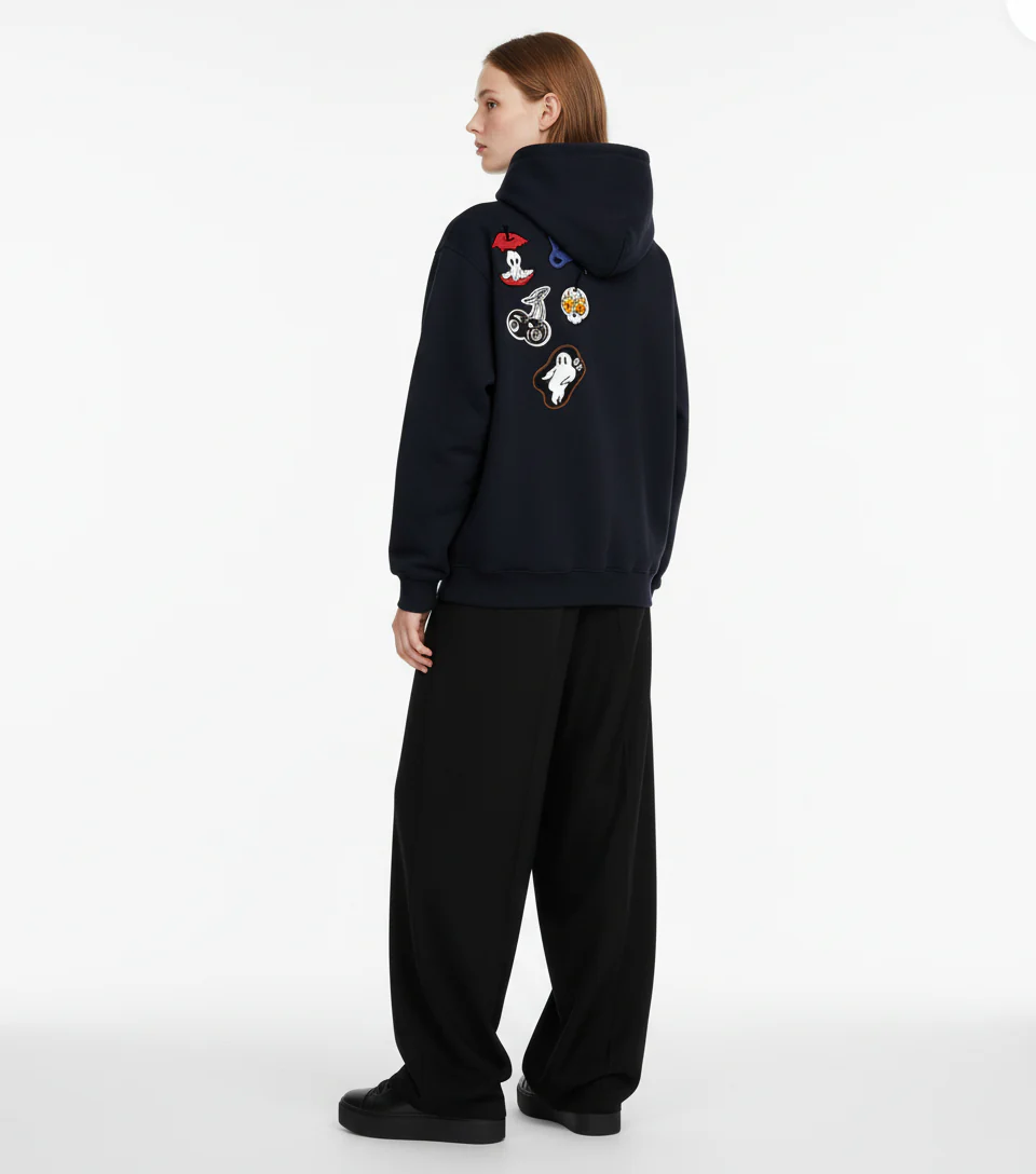 Street Embroidered Letter Badge Hoodie - Image 4