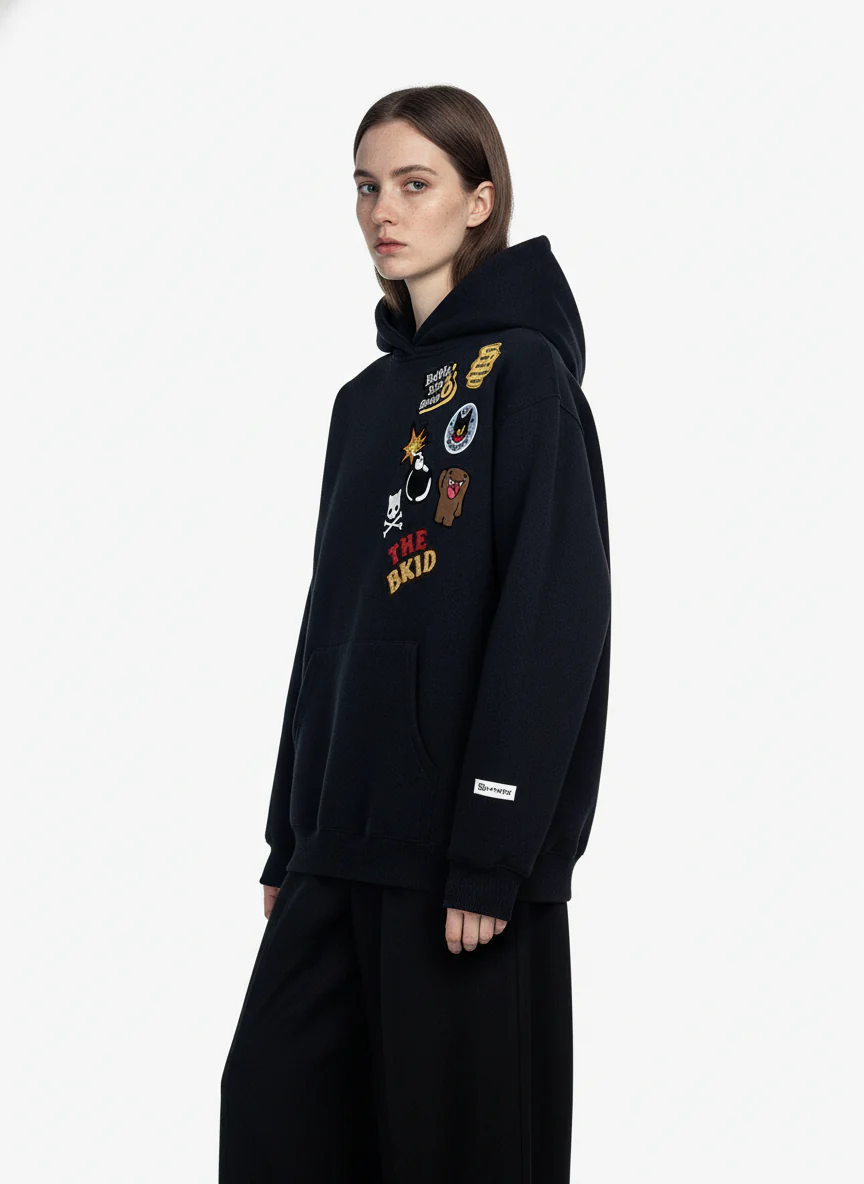 Street Embroidered Letter Badge Hoodie - Image 5