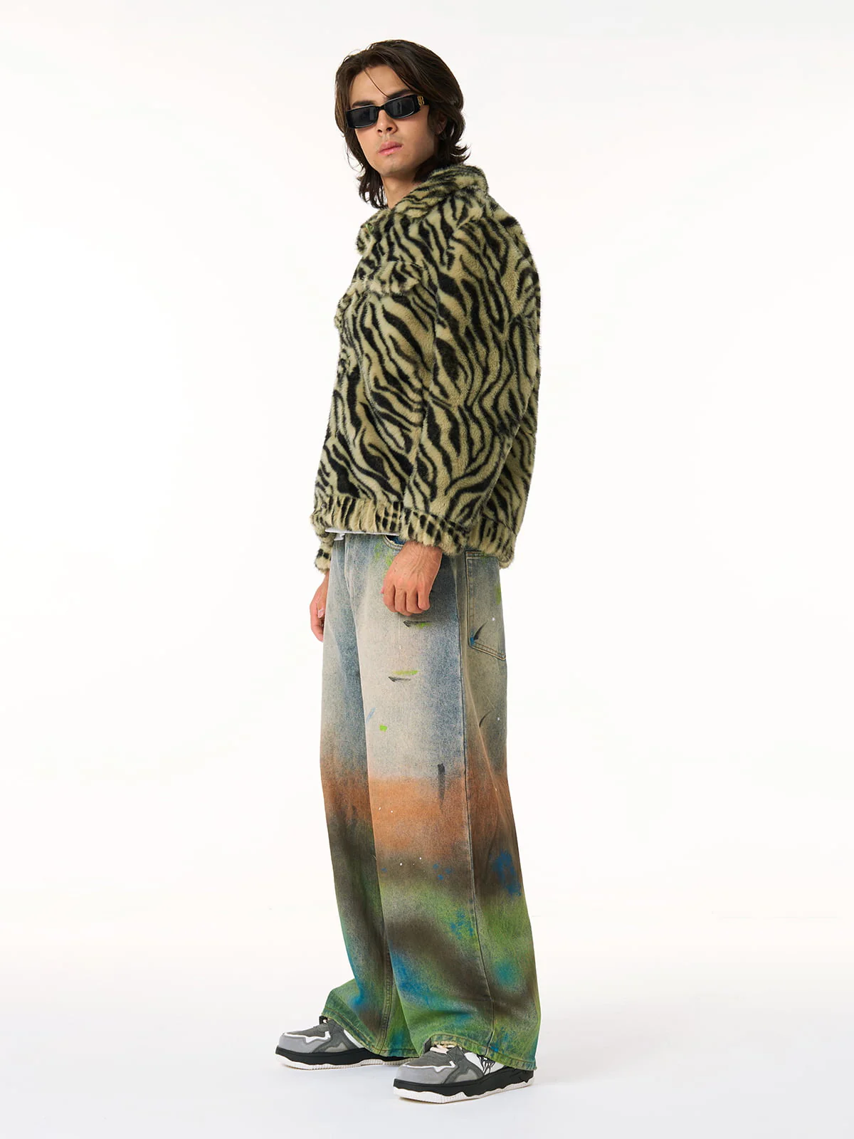 Street Gradient Ink-Splattered Straight-Leg Jeans - Image 4