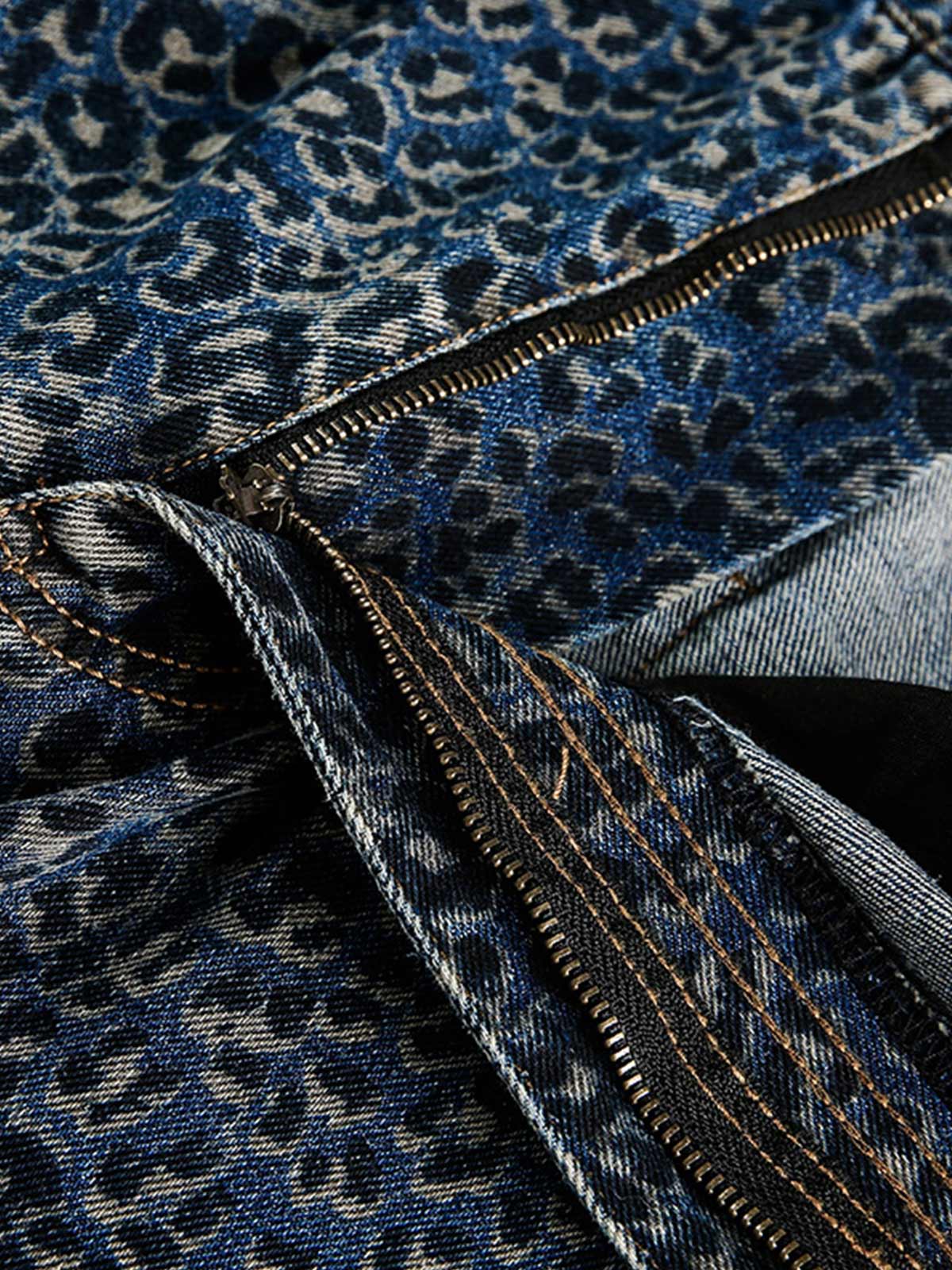 Denim Street Leopard Print Barrel Jeans - 2458 - Image 11