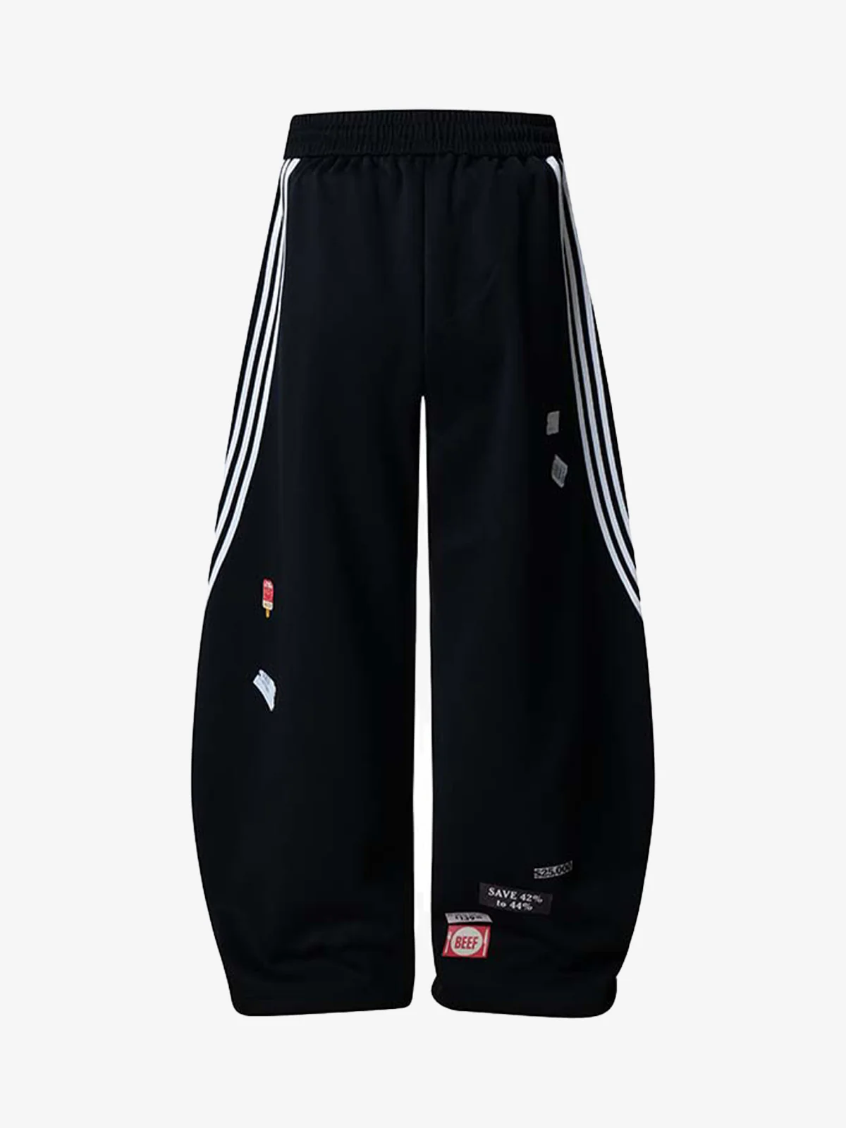 Street Patterned Striped Barrel Casual Pants - Image 5