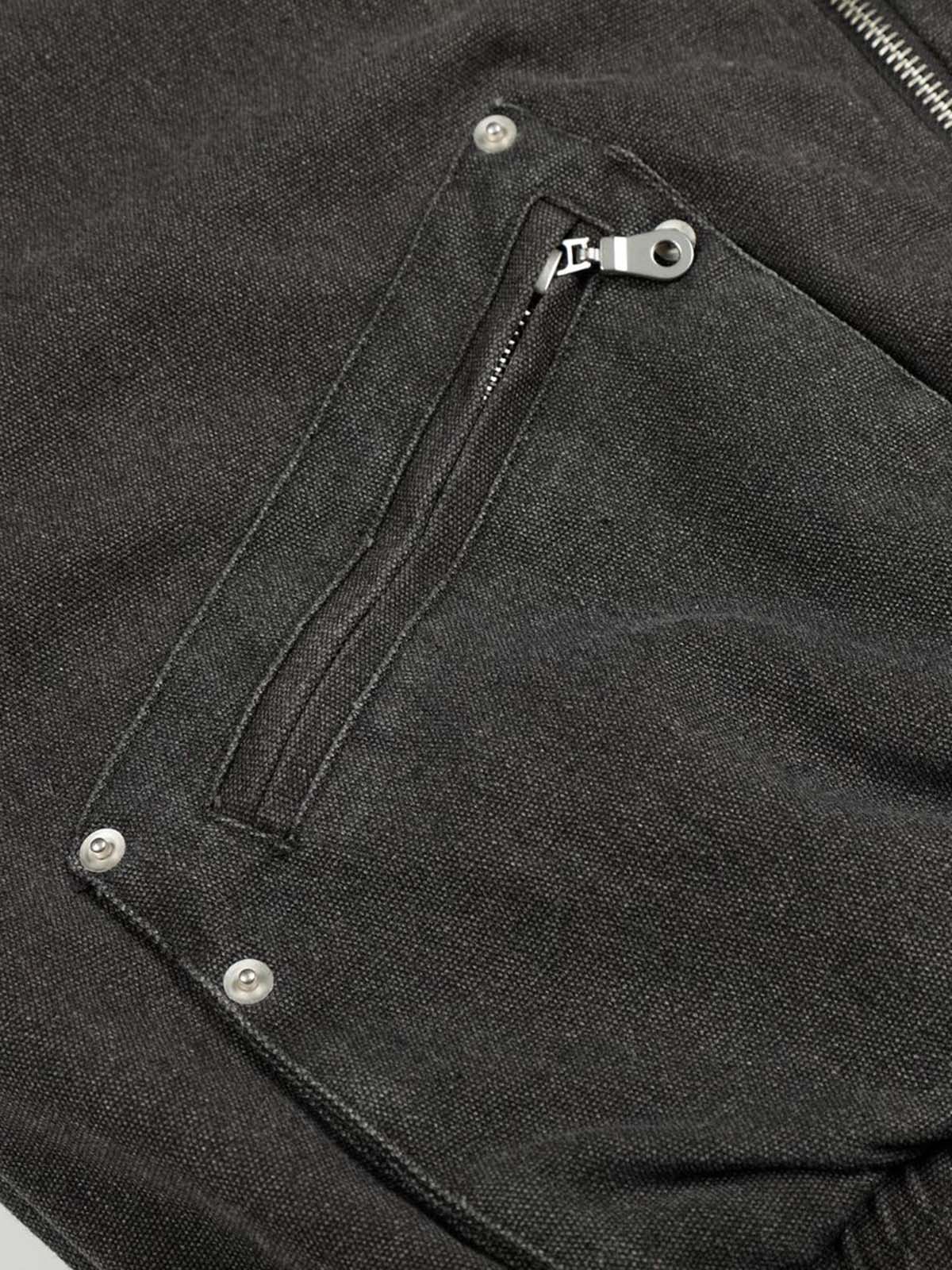 Pocket Zip Up Fur Collar Work Quilted Jacket - Image 15