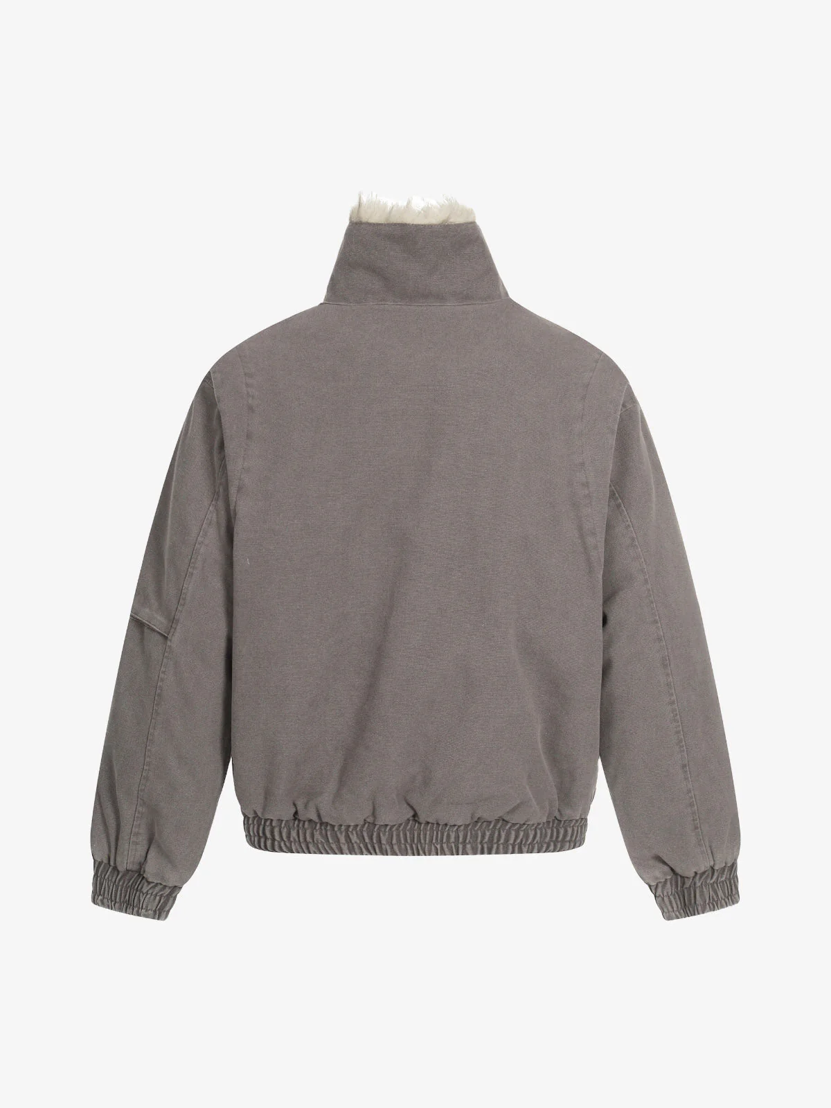 Pocket Zip Up Fur Collar Work Quilted Jacket - Image 4