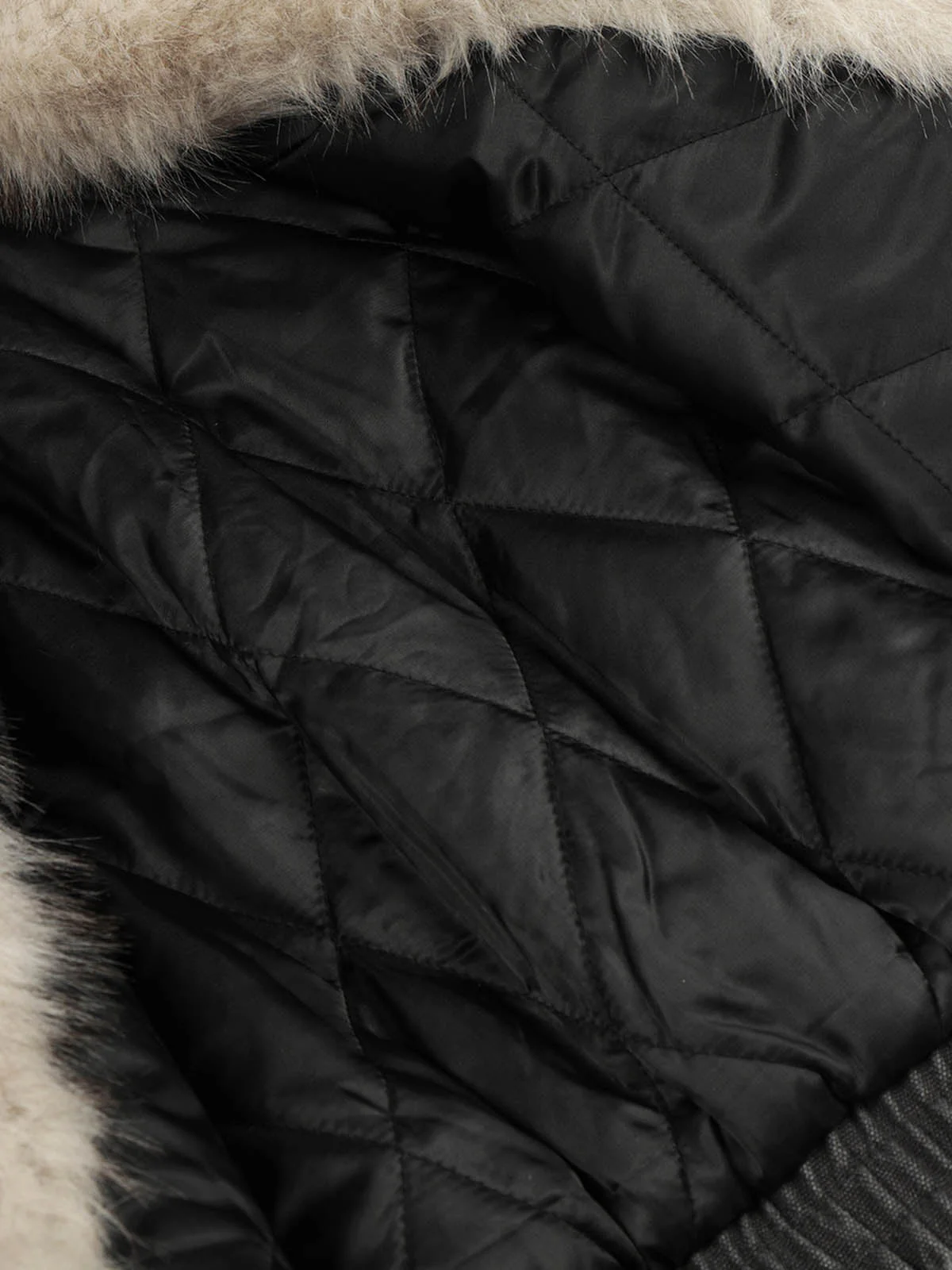 Pocket Zip Up Fur Collar Work Quilted Jacket - Image 8
