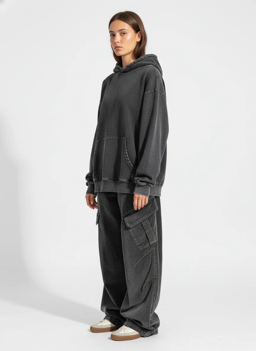 Street Ruffled Waist Pleated Drape Balloon Pants - Image 3