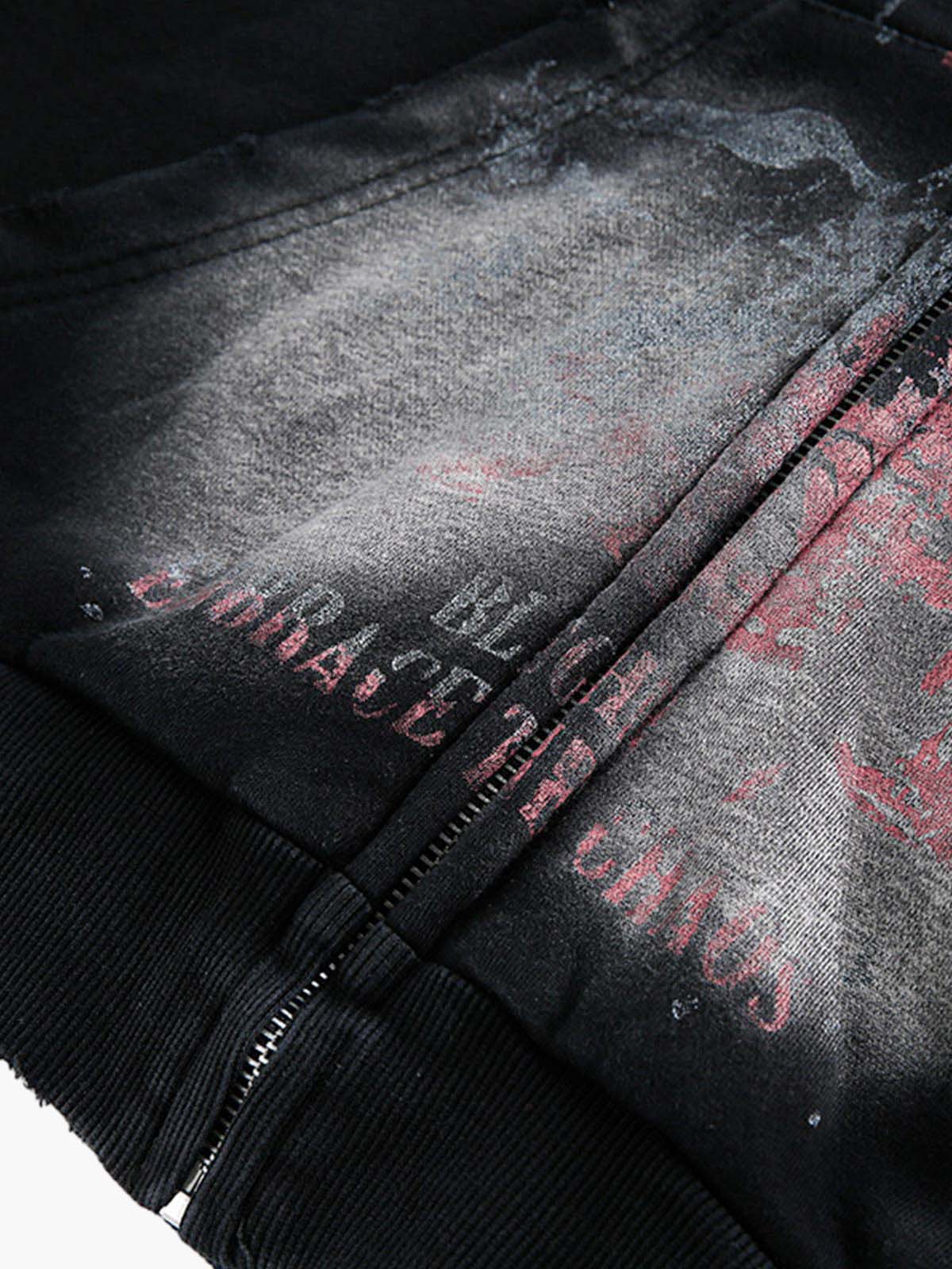 Street Spray Paint Print Hoodie - Image 8