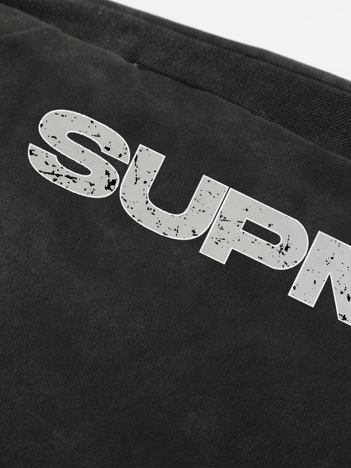 Street Washed Mottled Rivet Letter Print Baggy Sweatpants - Image 7