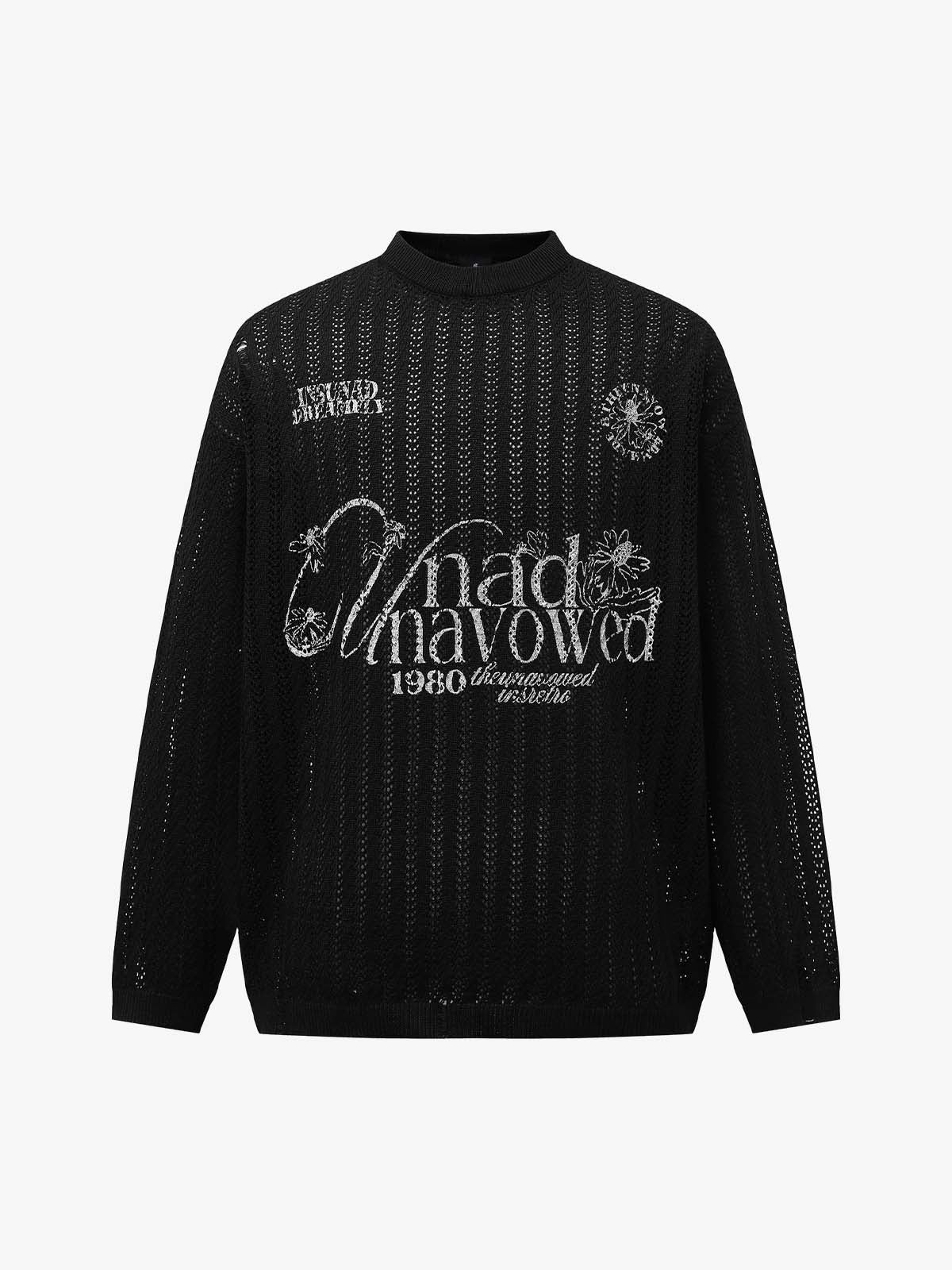 Streetwear Retro Hollow-Out Knit Sweater - Image 2
