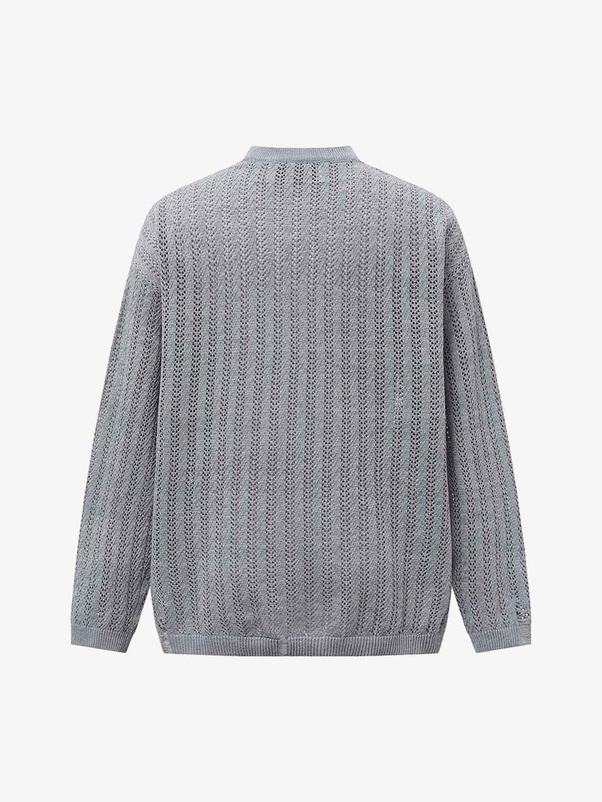 Streetwear Retro Hollow-Out Knit Sweater - Image 3