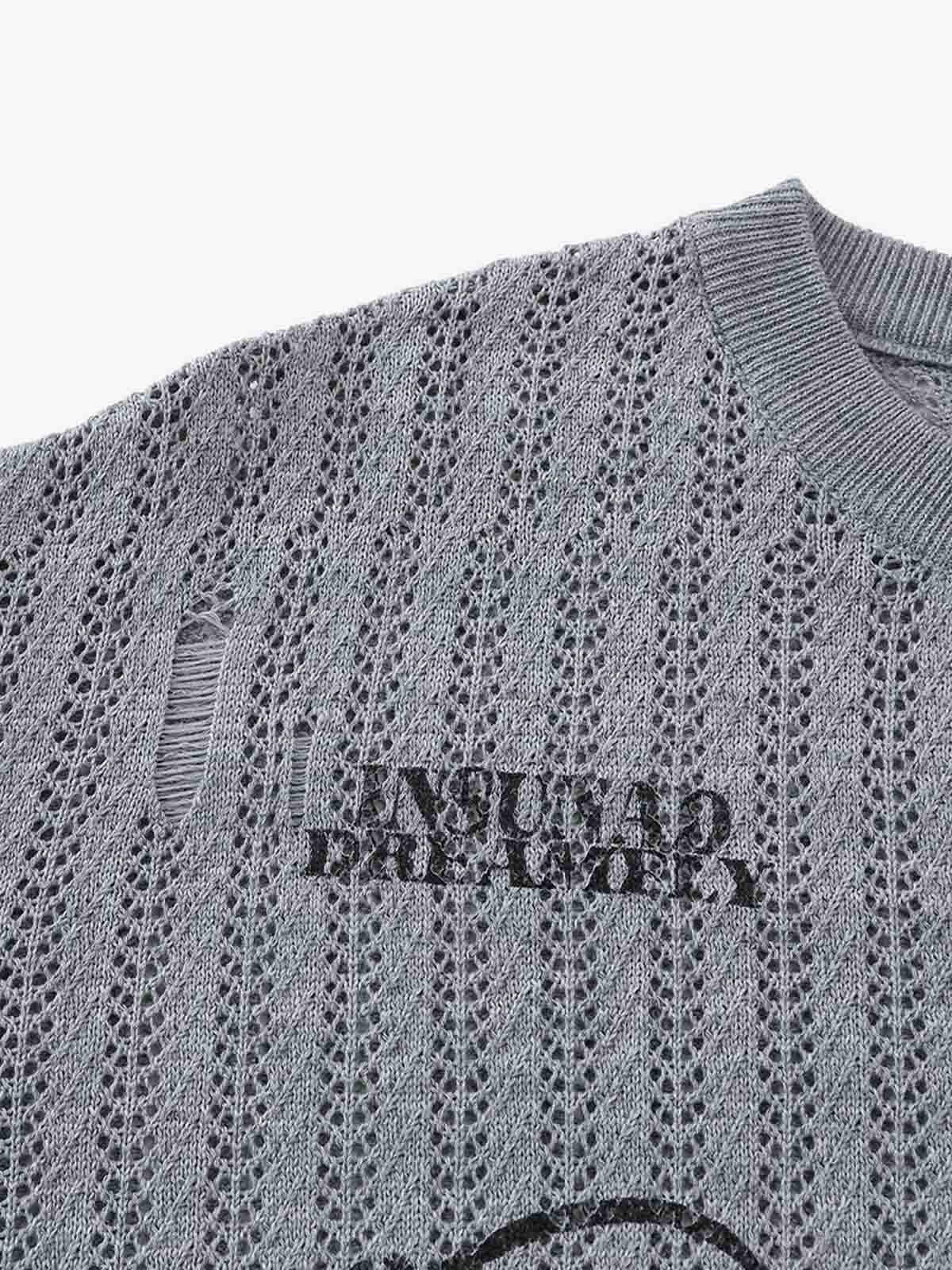 Streetwear Retro Hollow-Out Knit Sweater - Image 6