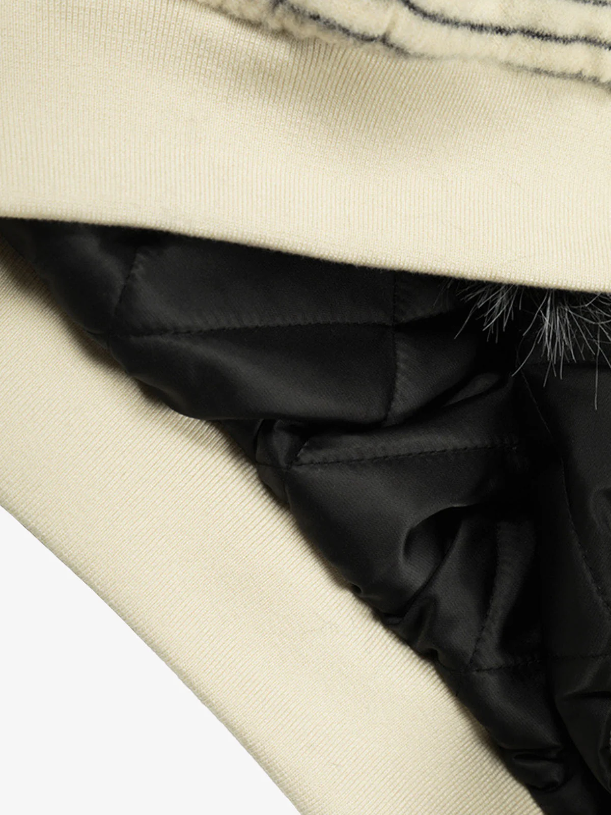 Striped Knit Faux Fur Lined Zip Up Hoodie - Image 7