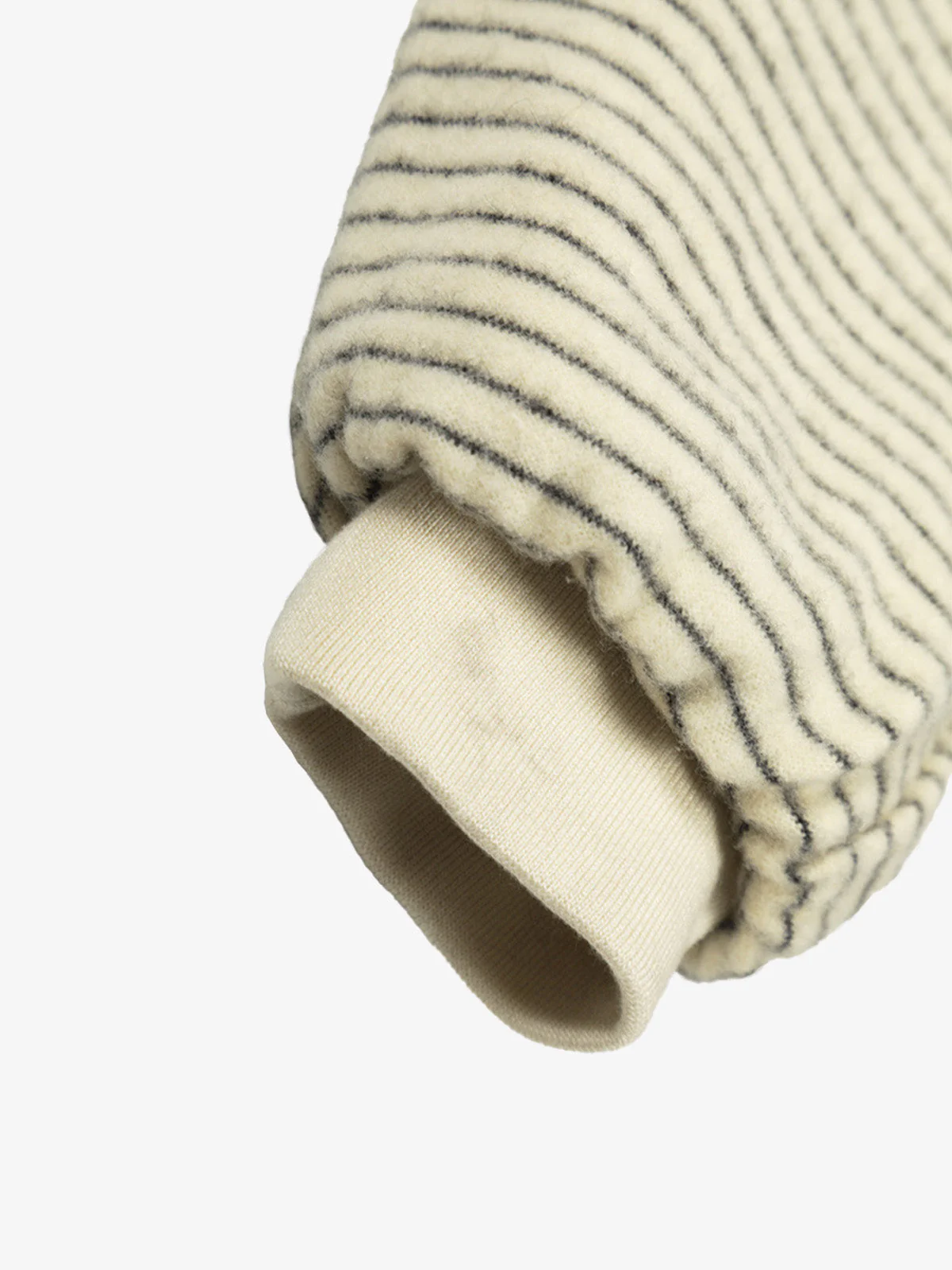 Striped Knit Faux Fur Lined Zip Up Hoodie - Image 8