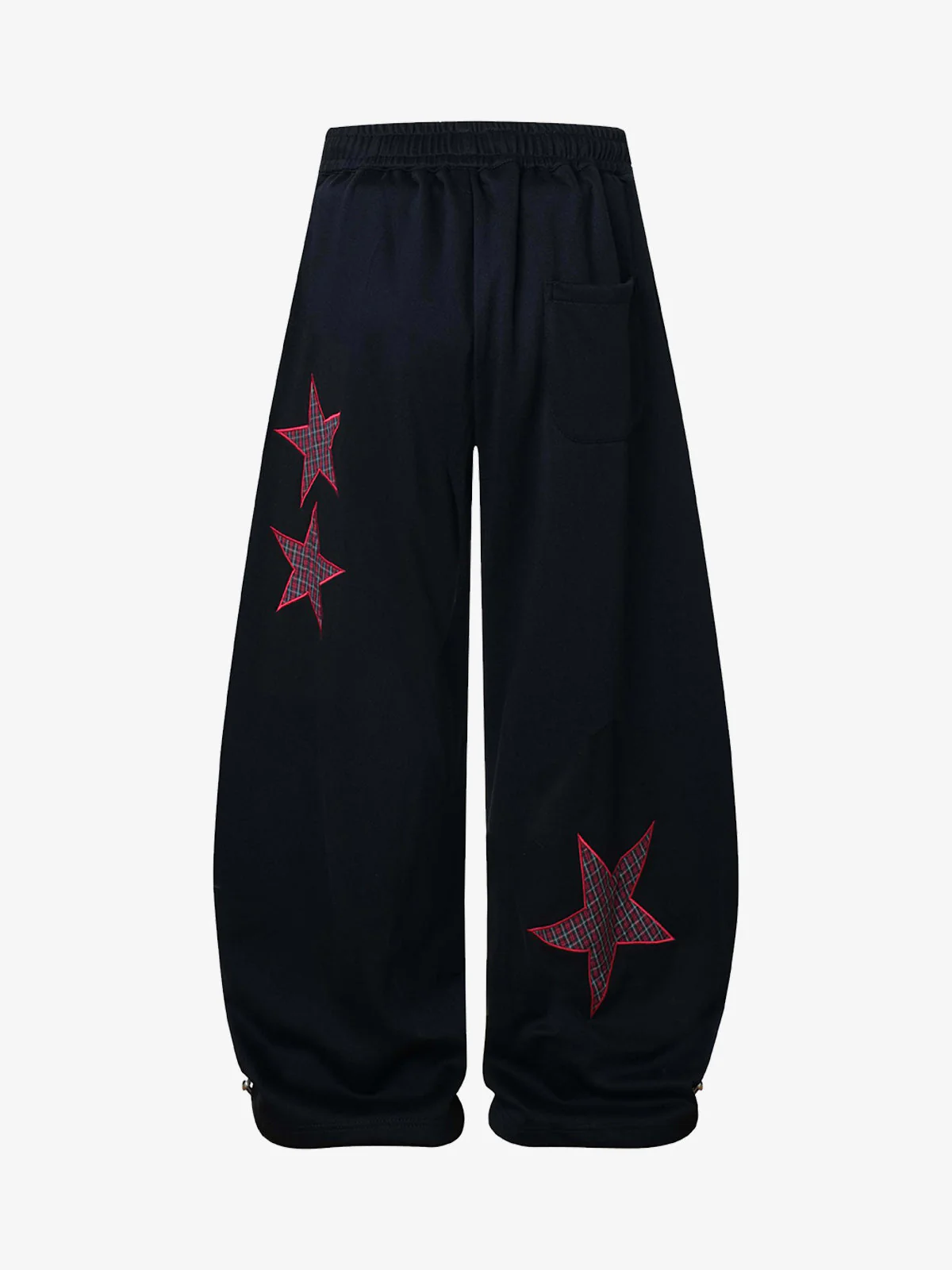 Striped Patchwork Star Embroidered Barrel Sweatpants - Image 4