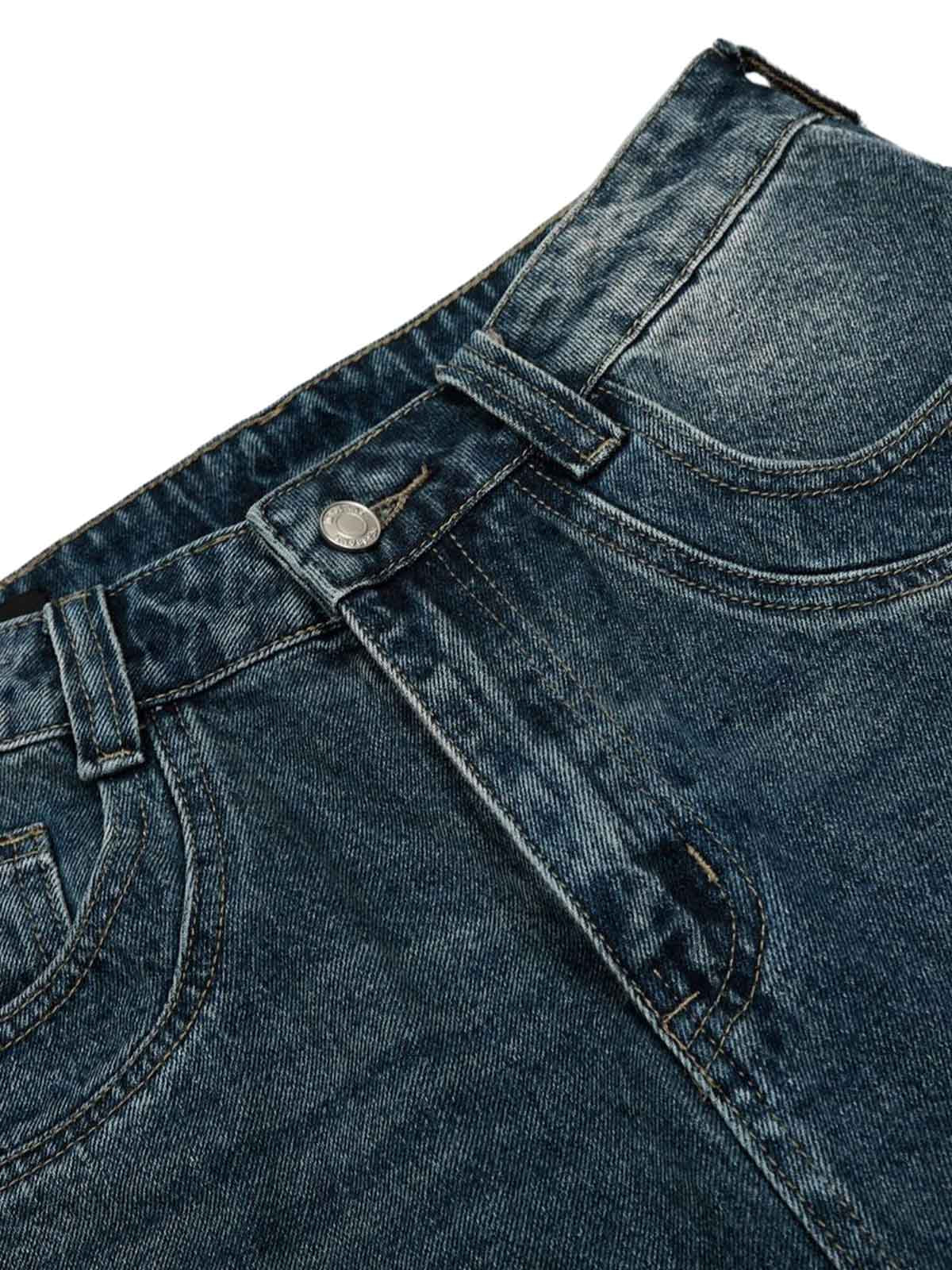 Washed Studded Denim Jorts - Image 11