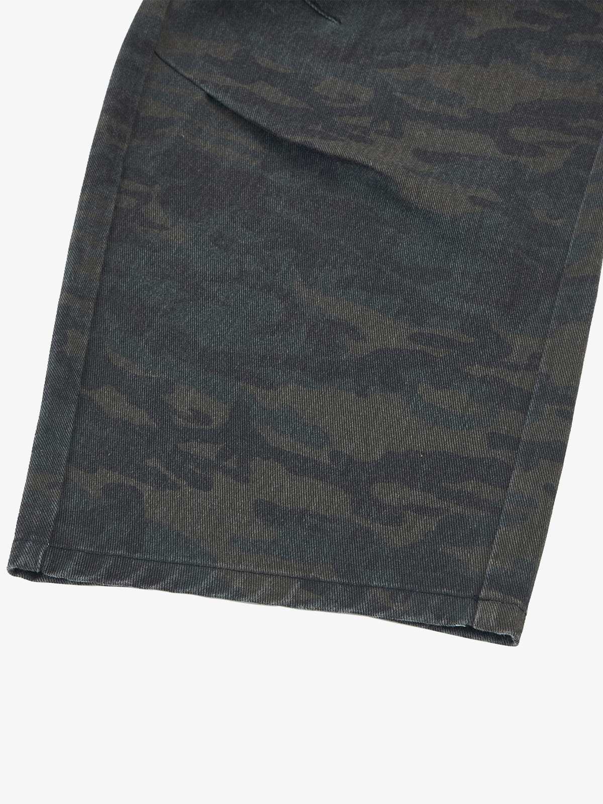 Retro Camo Multi-Pocket Cargo Barrel Pants - Image 10
