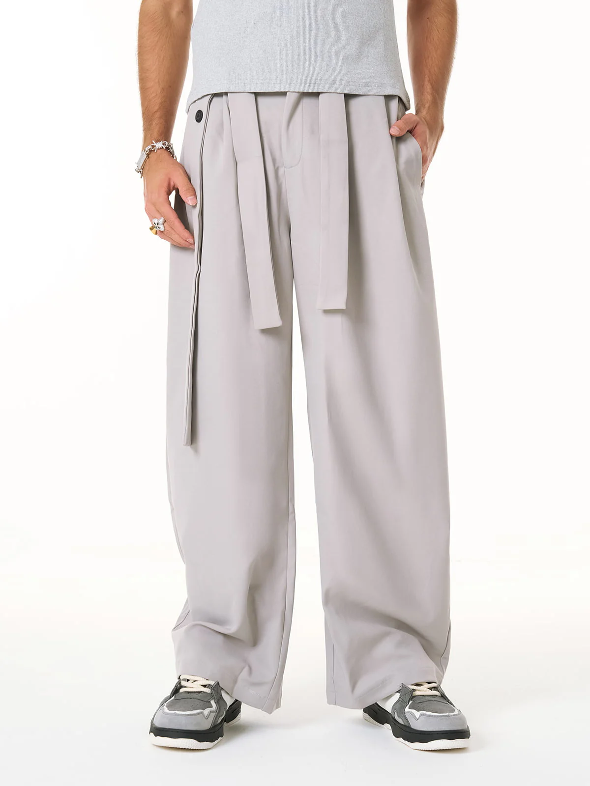 Pleated Belted Machete Track Pants - Image 8