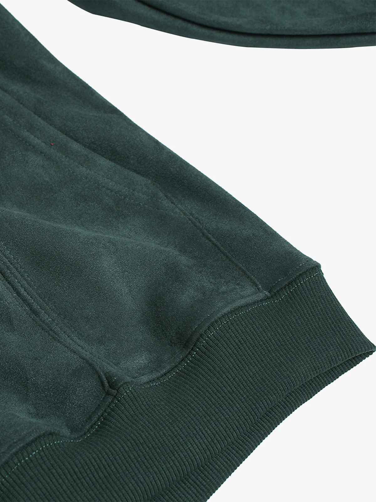 Suede Letter Embroidered Cropped Zip-Up Sweatshirt - Image 20