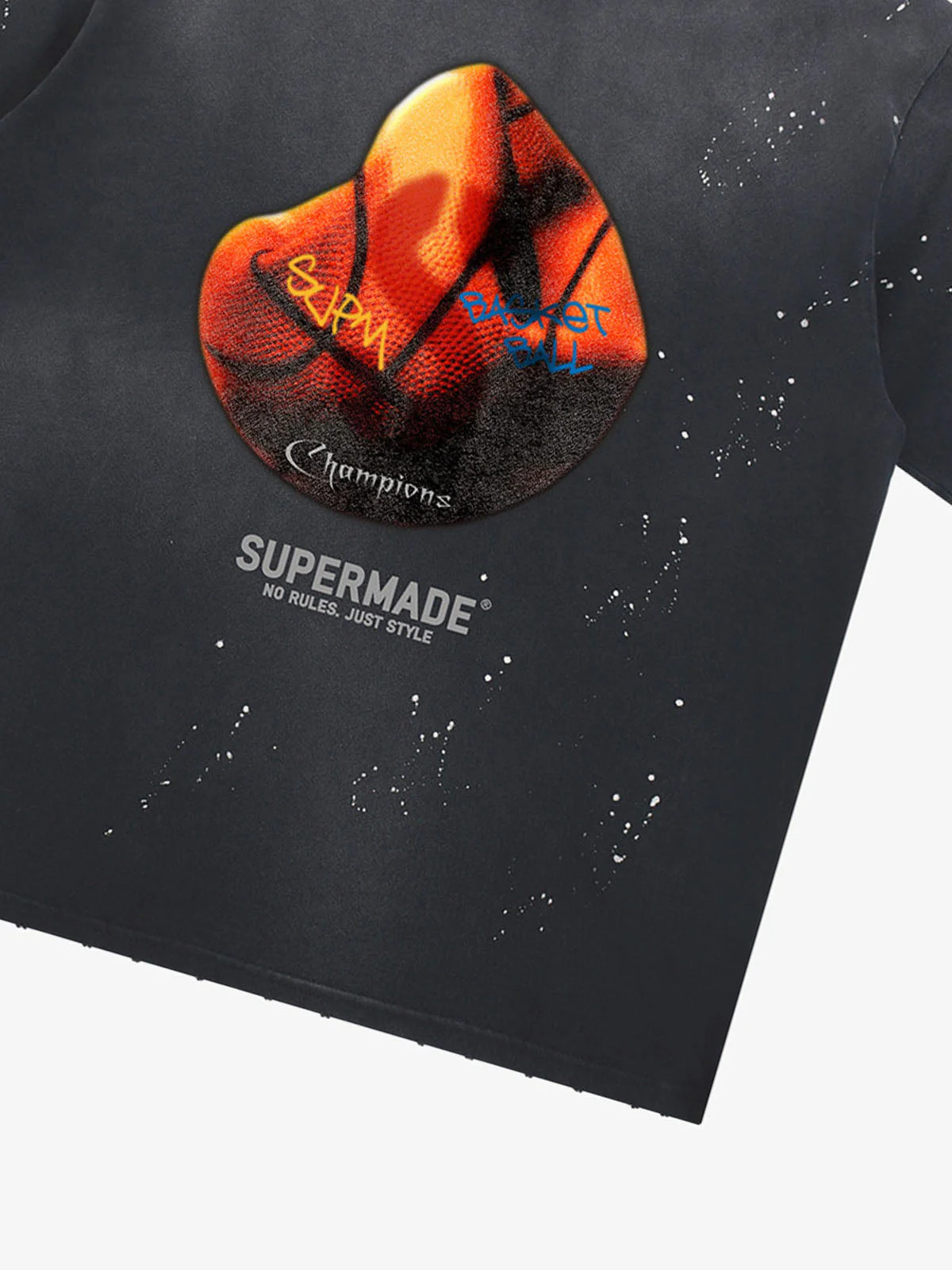 Supermade Abstract Basketball Texture Graphic T-Shirt - Image 10