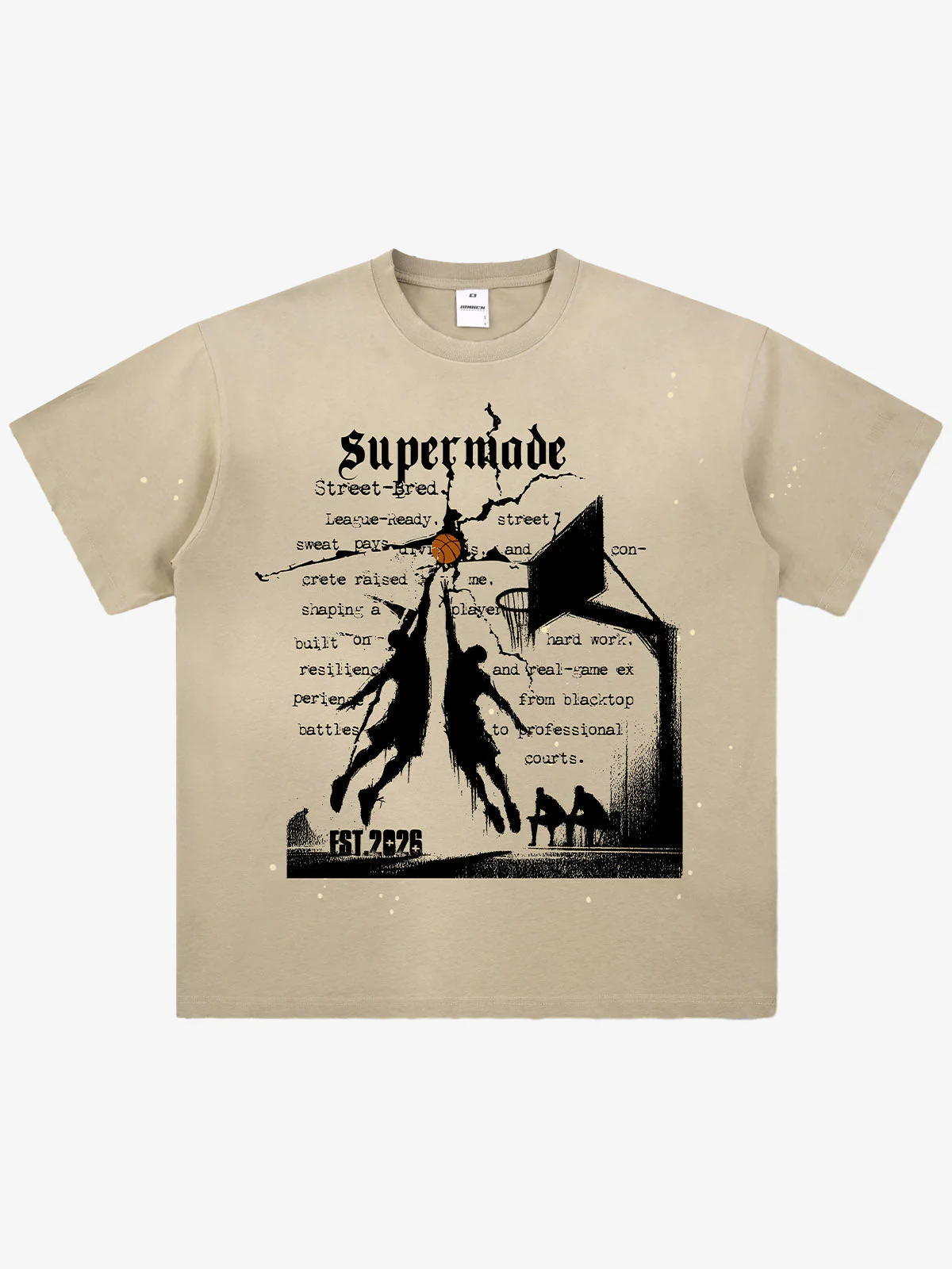 Supermade Basketball Illustration Street Graphic T-Shirt - Image 12