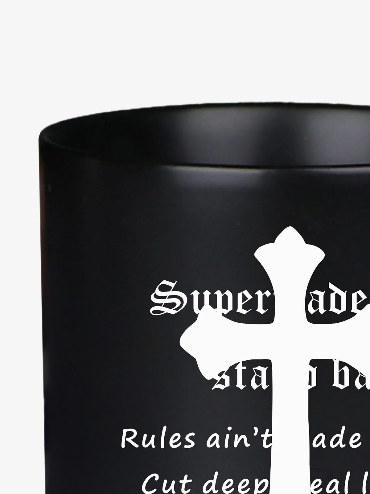 Supermade Black Gothic Cross Pattern Mug - Image 2