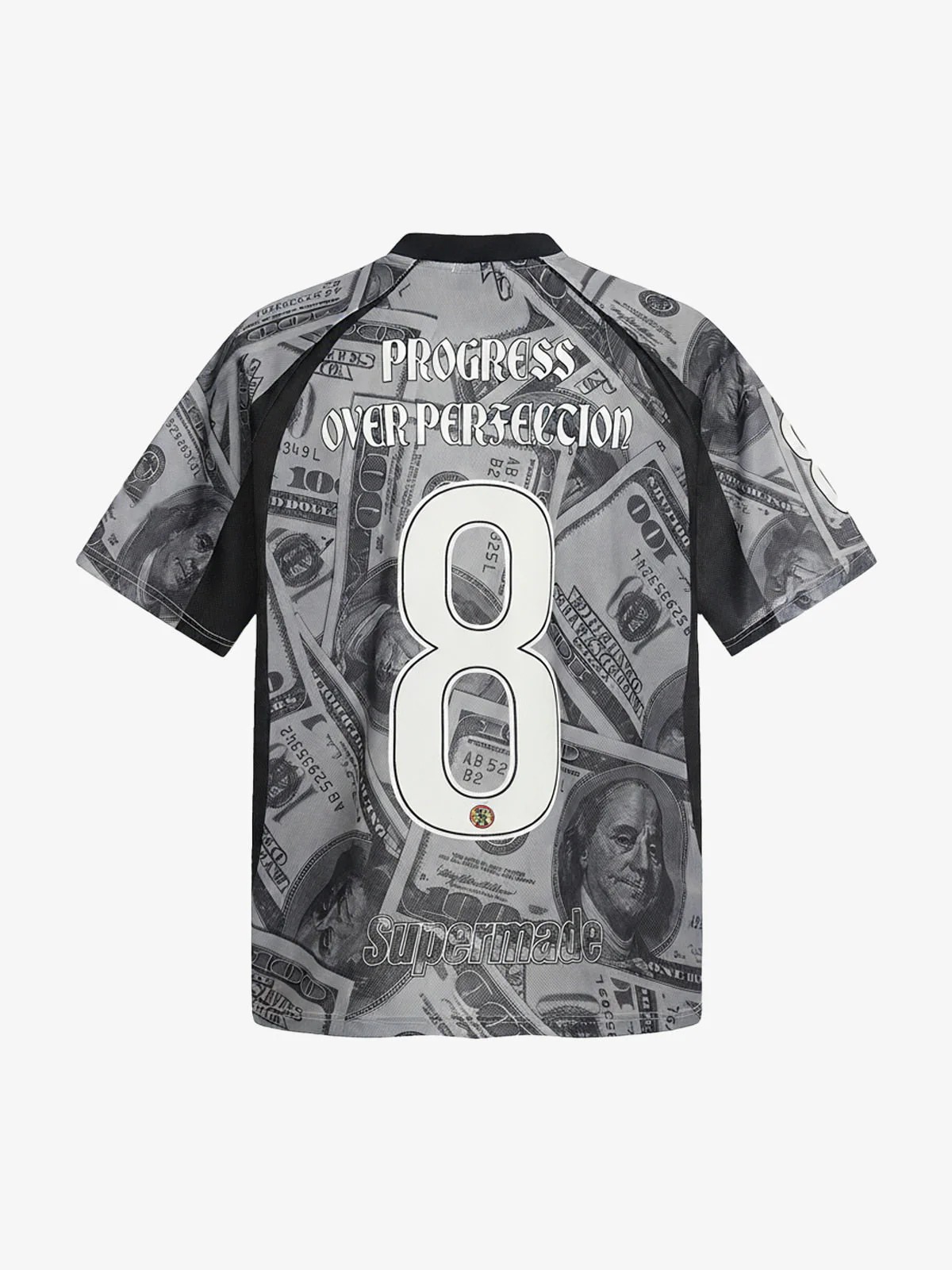 Supermade Money Print V-Neck Jersey T-Shirt - Image 8