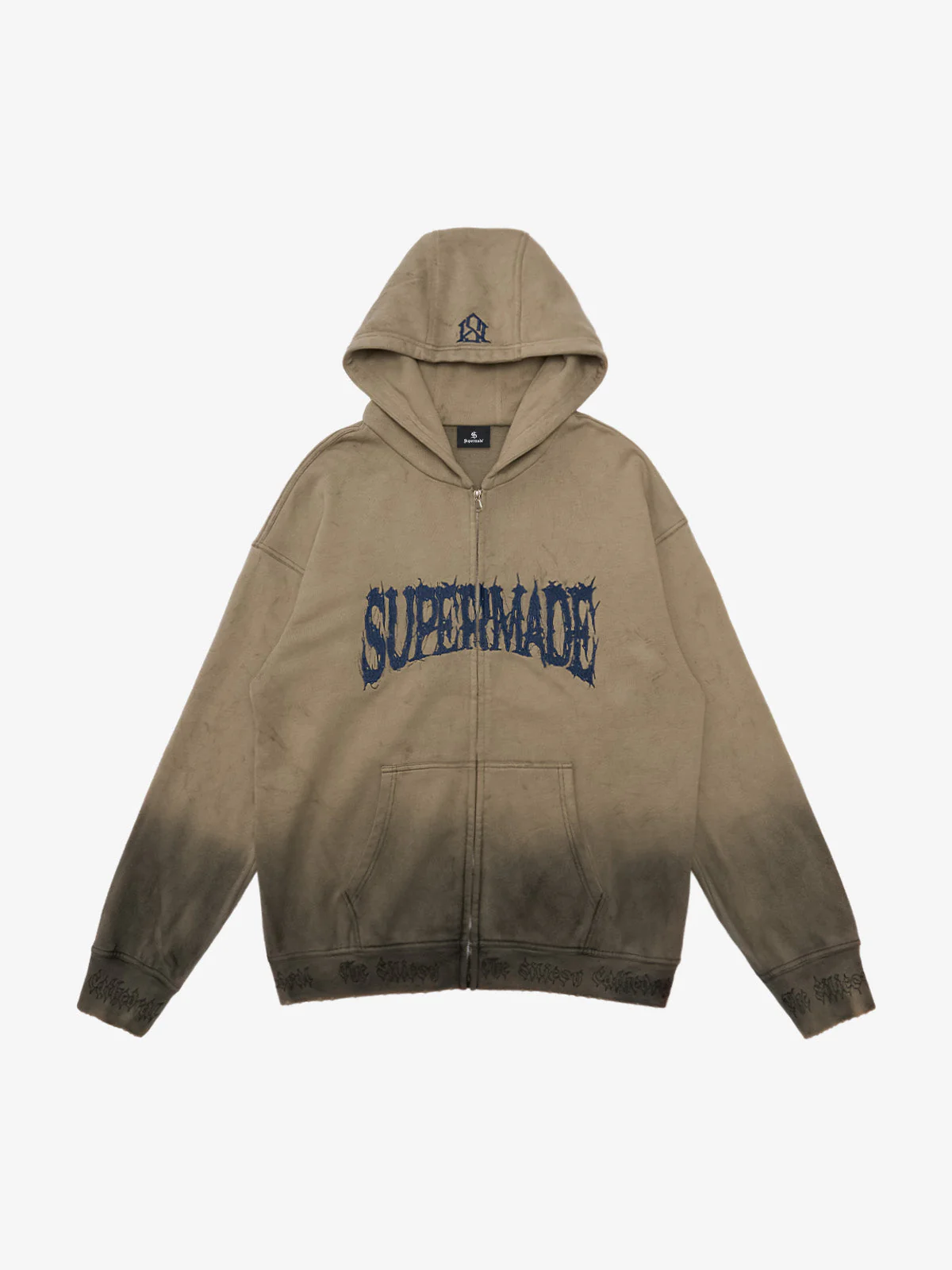 SUPERMADE Thorn Embroidery Zip Hooded Sweatshirt - Image 2