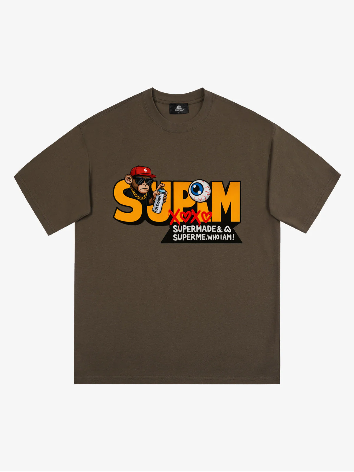 SUPM Trendy Hip-Hop Monkey Graffiti Font T-Shirt - Image 12