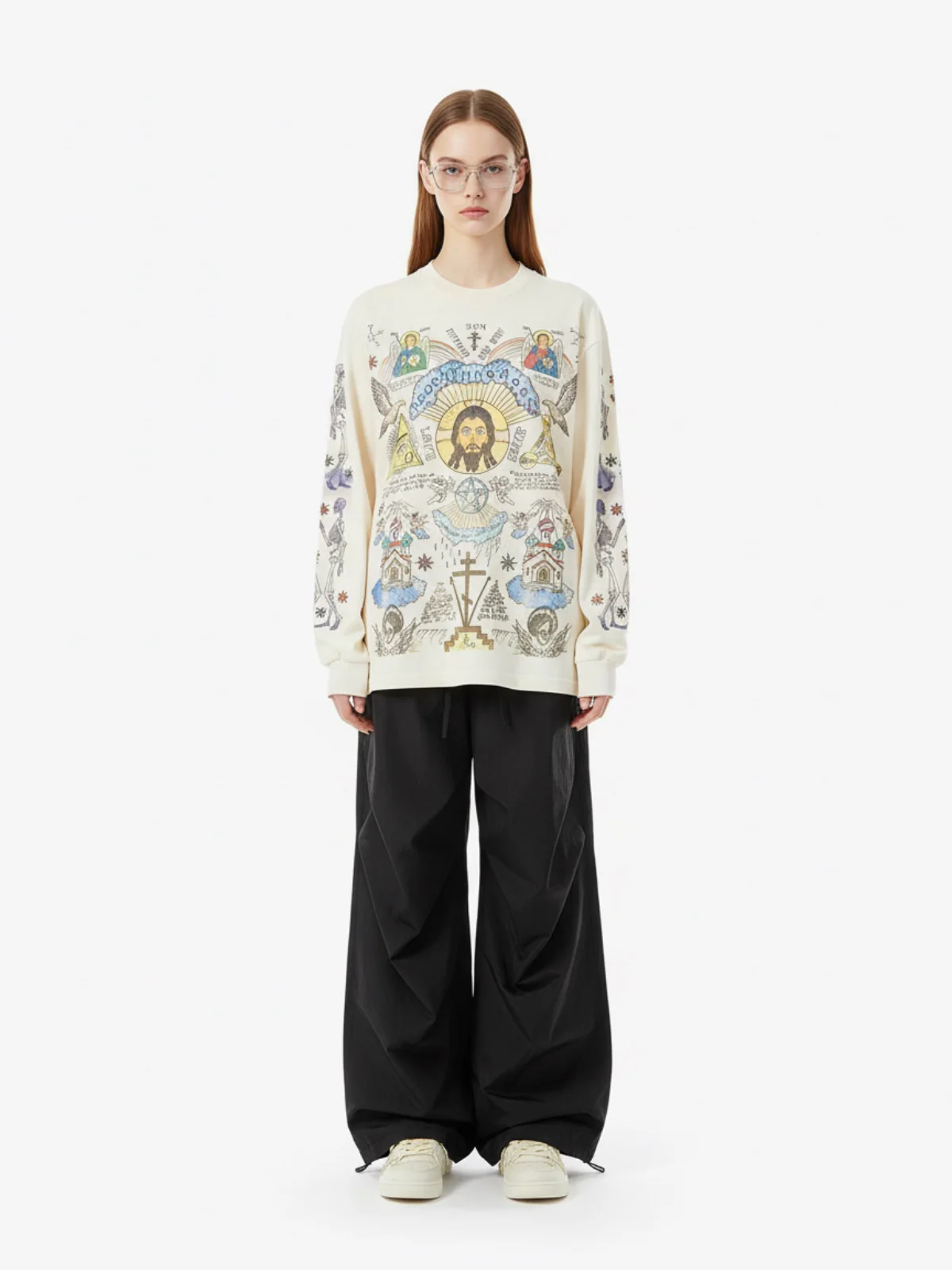 Thesupermade American High Street Graffiti Long Sleeve T-Shirt - Image 3
