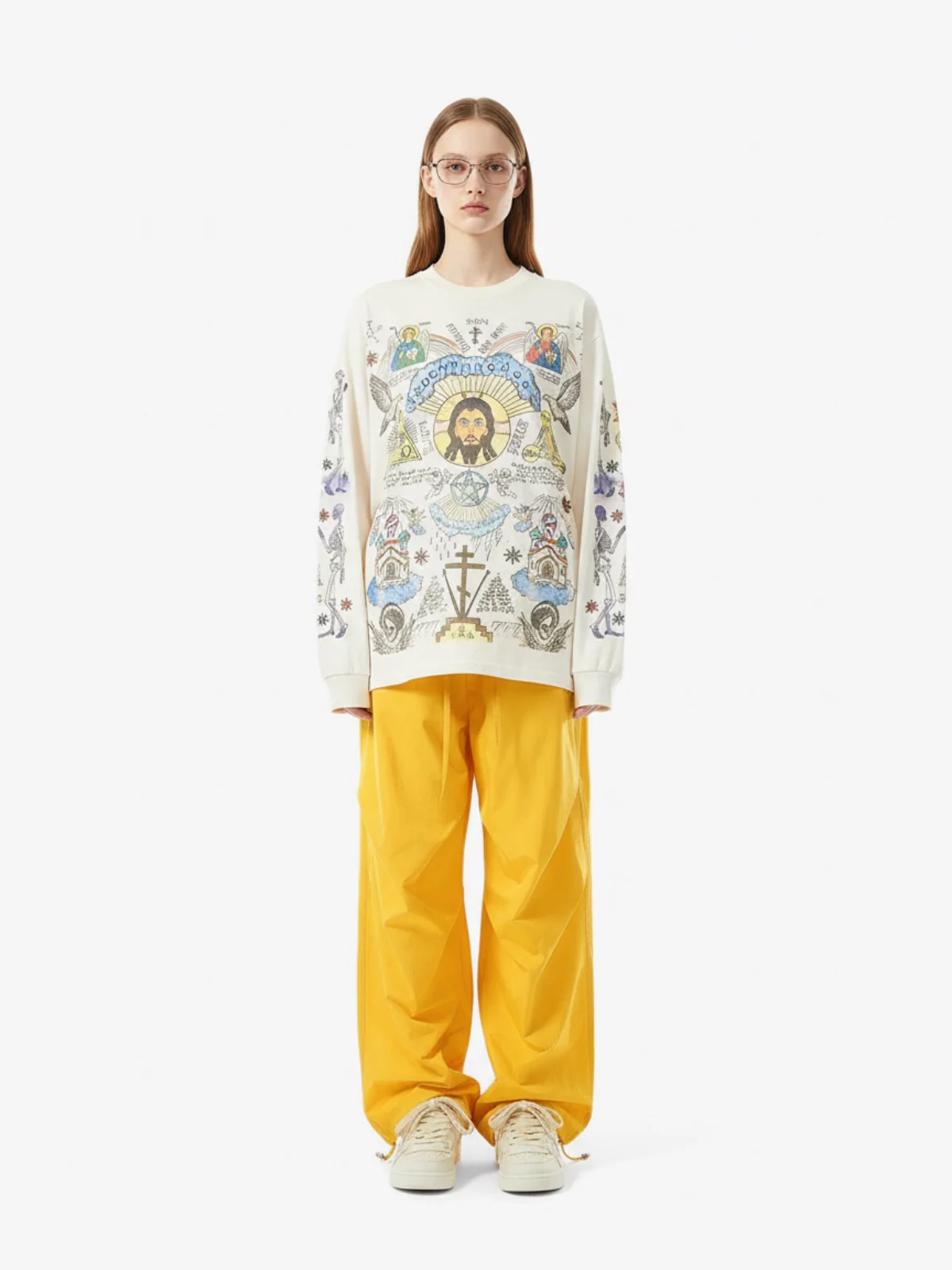 Thesupermade American High Street Graffiti Long Sleeve T-Shirt - Image 7